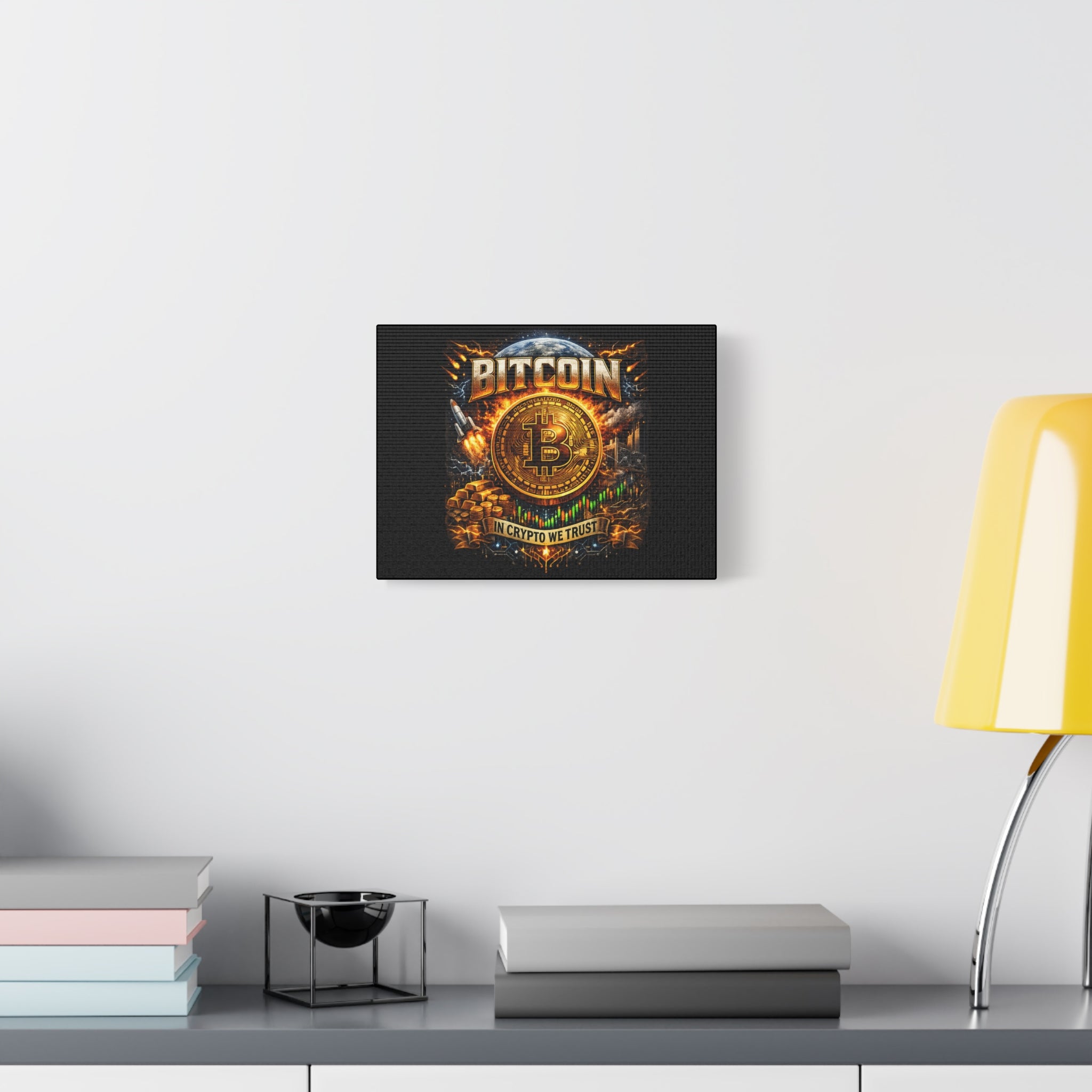 Bitcoin In Crypto we Trust Artwork Premium Canvas 12 x 9