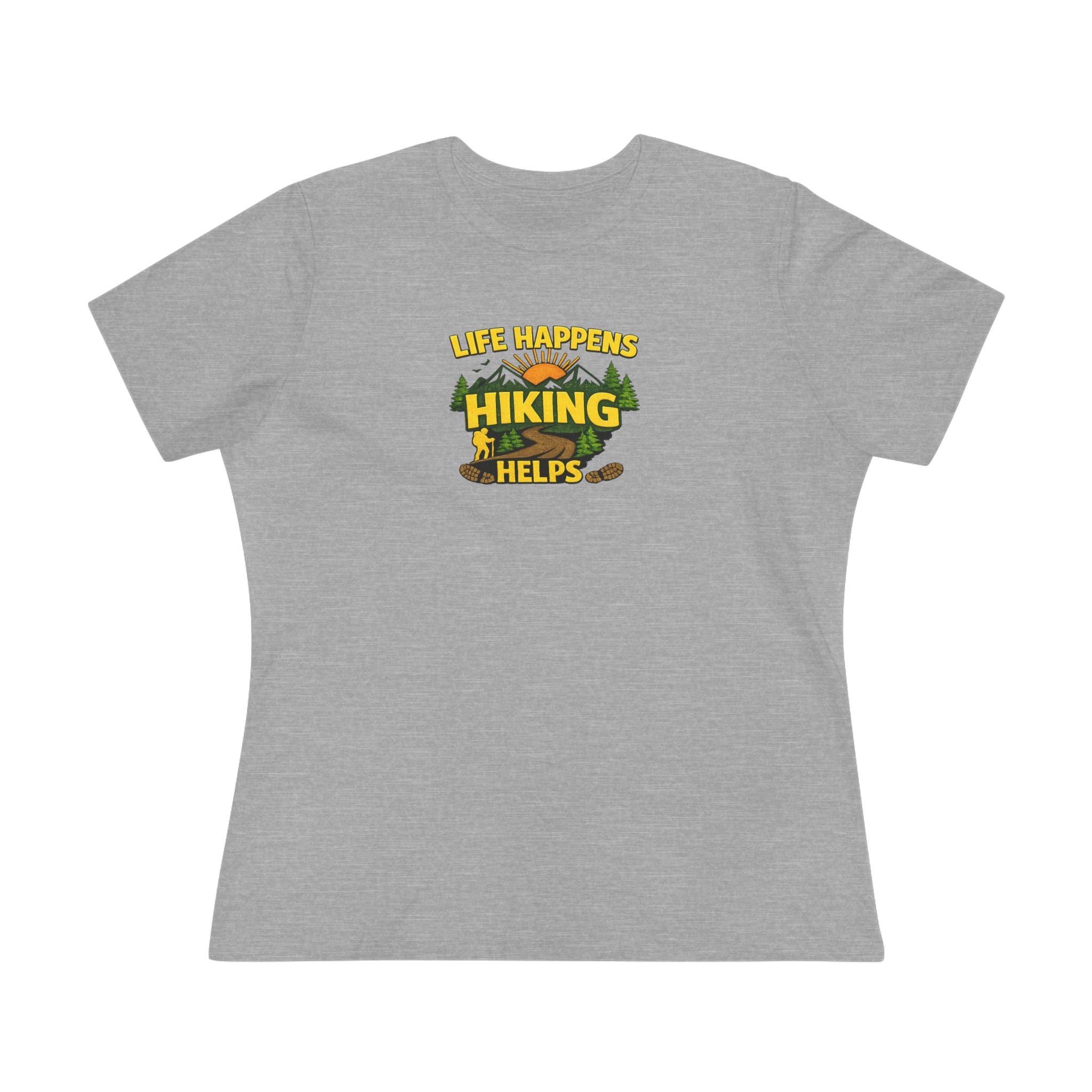 Life Happens Hiking Helps Shirt Women's Hiking Lover Tee Nature Lover Gift Mountain Hiking Shirt 6 colors 100% cotton