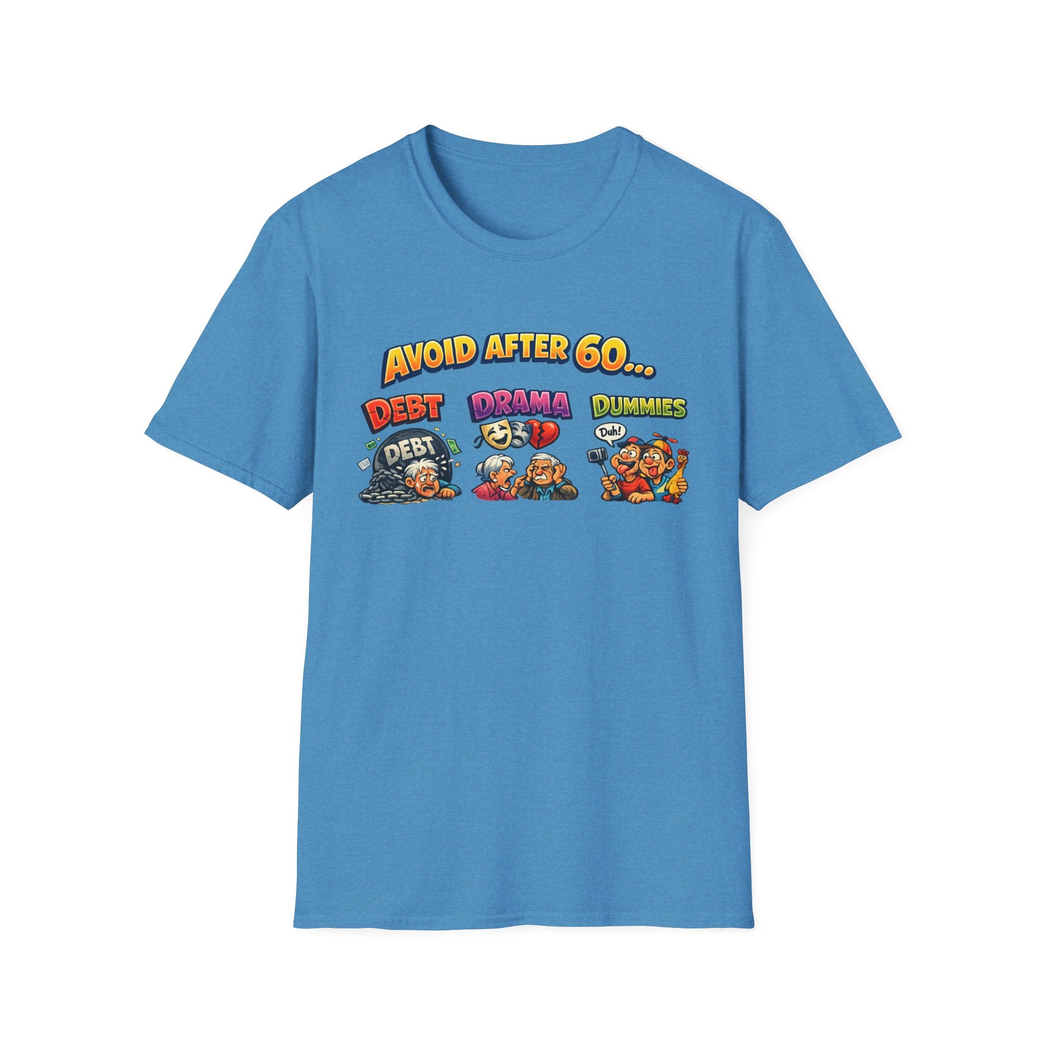 Avoid After 60 Funny T-Shirt Birthday Gift for Men & Women Over 60 Sarcastic Aging Tee 8 colors 100% cotton
