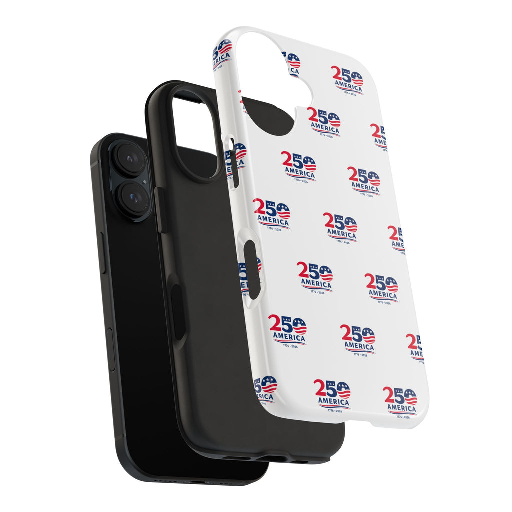 America 250 Tough Phone Case Patriotic USA 1776-2026 iPhone Samsung Case Glossy Protective Fourth of July Phone Cover