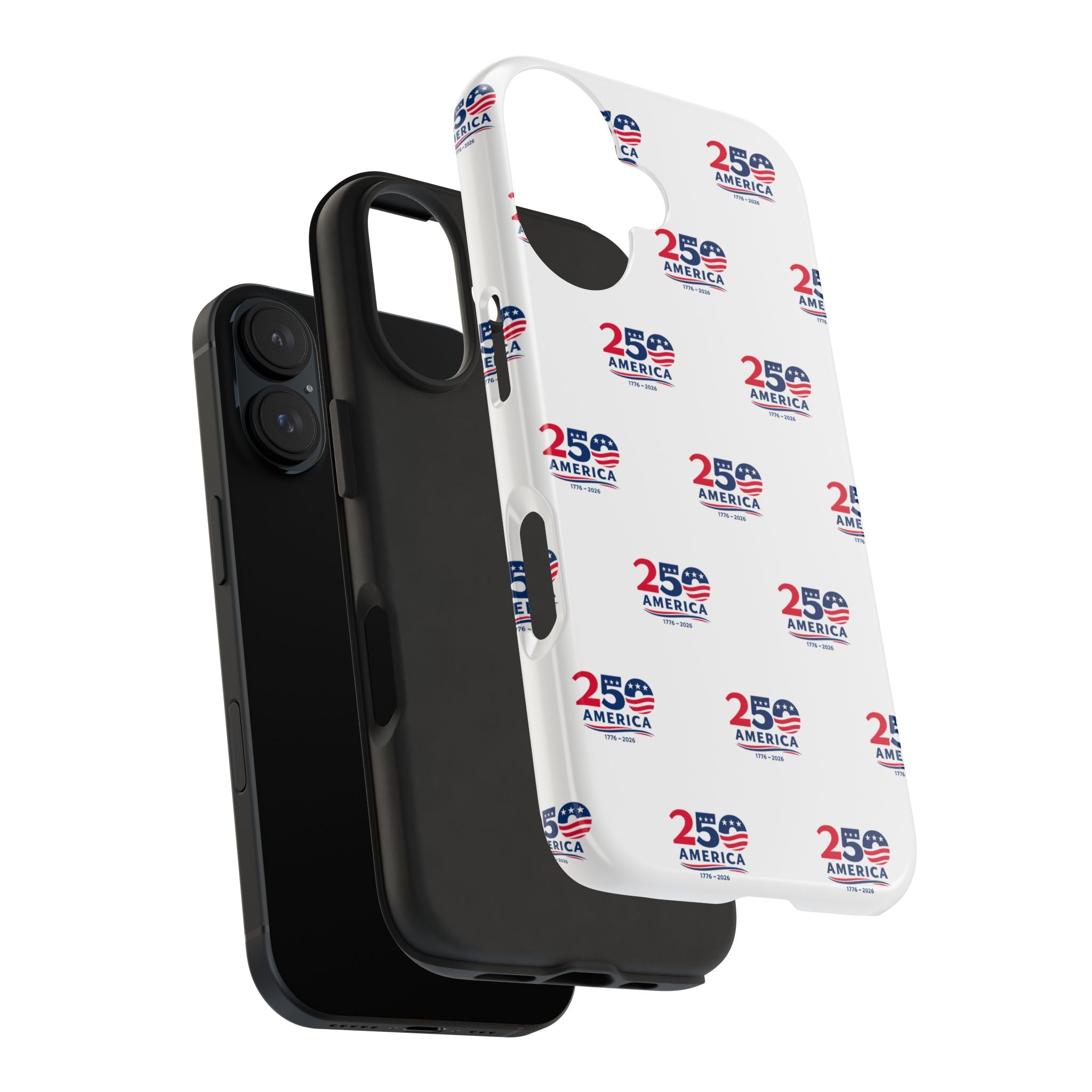 America 250 Tough Phone Case Patriotic USA 1776-2026 iPhone Samsung Case Glossy Protective Fourth of July Phone Cover