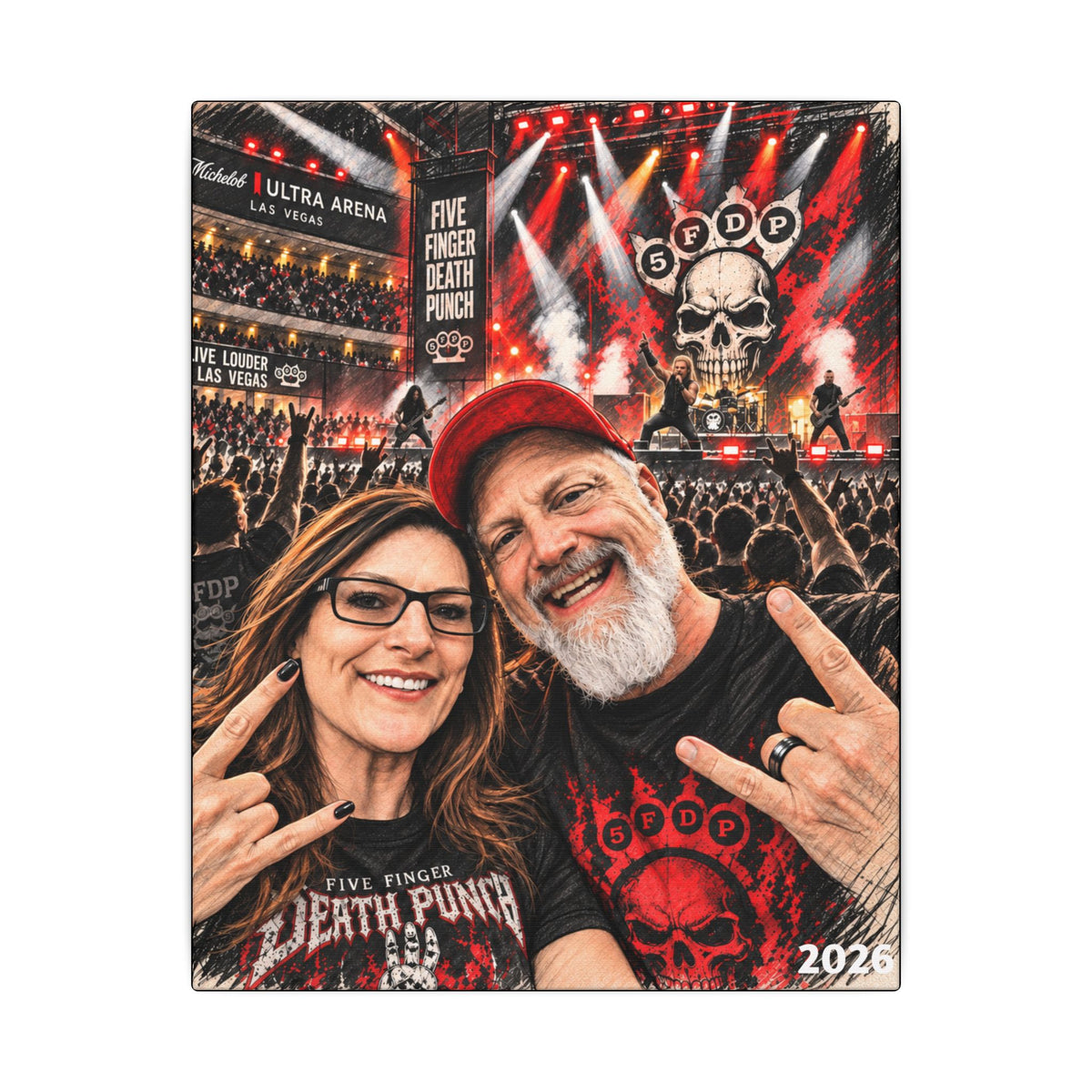 Trish & Neil Rock the Night – FFDP Las Vegas Concert Canvas Wall Art (2 sizes)