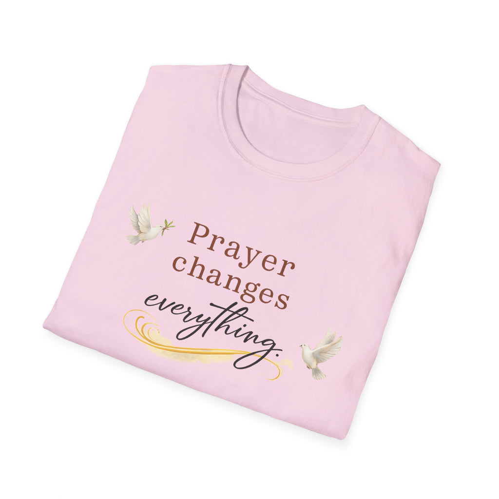 Prayer Changes Everything Shirt Christian Faith T-Shirt for Women Inspirational Church Tee Religious Gift 6 colors 100% cotton