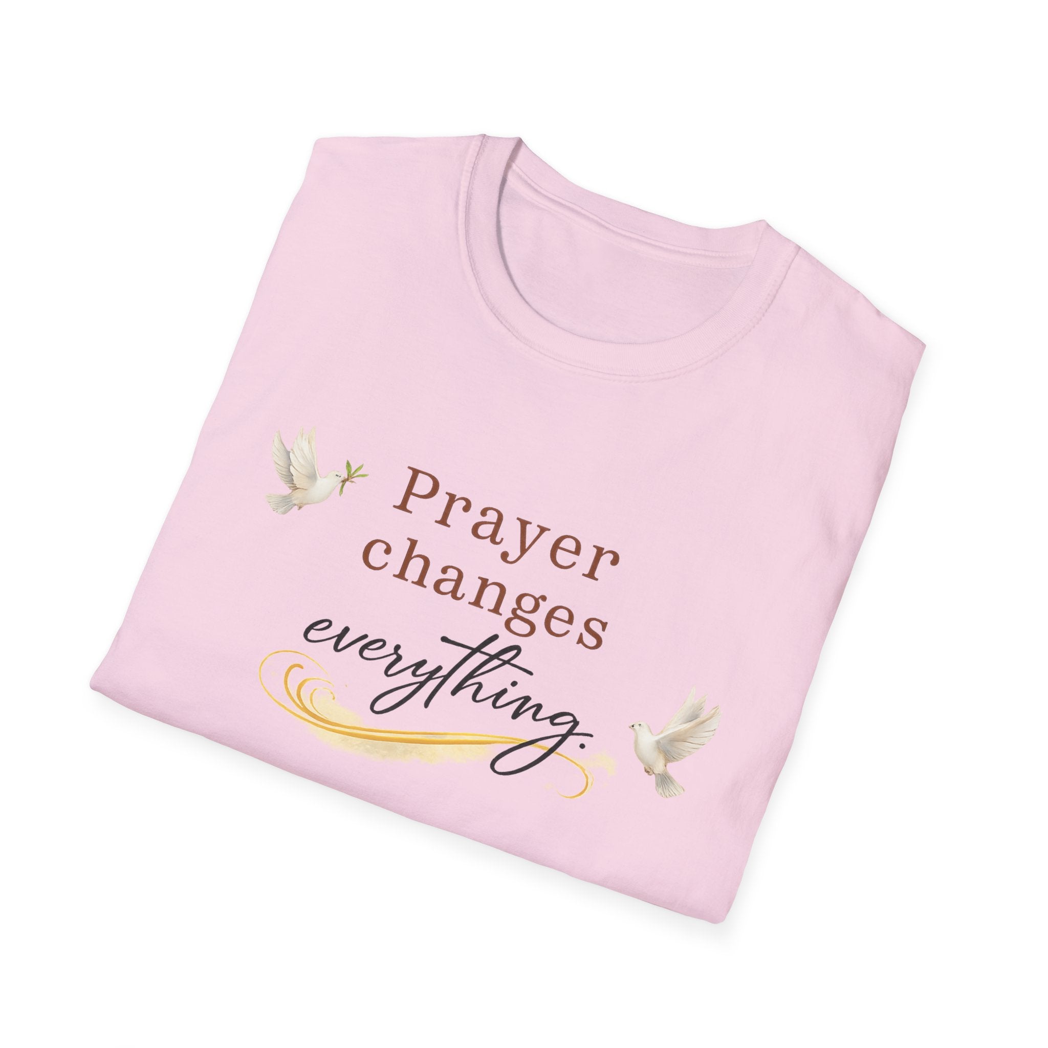 Prayer Changes Everything Shirt Christian Faith T-Shirt for Women Inspirational Church Tee Religious Gift 6 colors 100% cotton