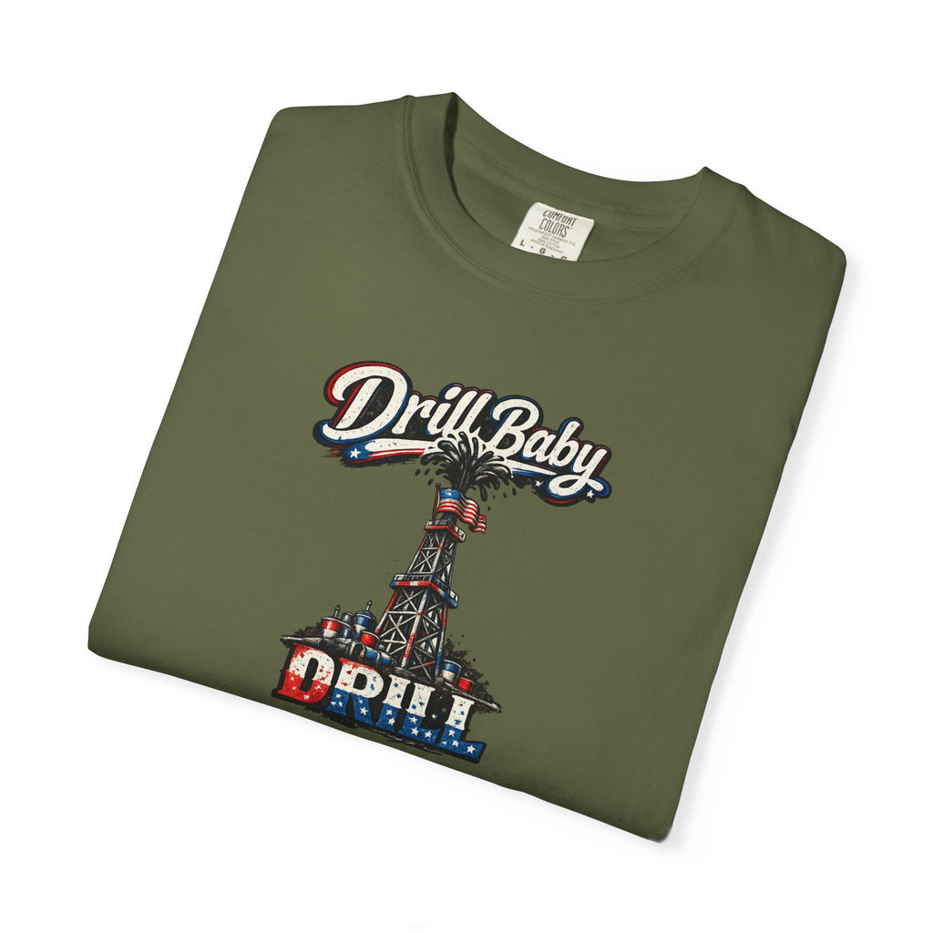 Sats and Stripes Drill Baby Drill Patriotic Oilfield T-Shirt MAGA Energy Independence Shirt Pro Oil & Gas USA Graphic Tee Hemp Folded