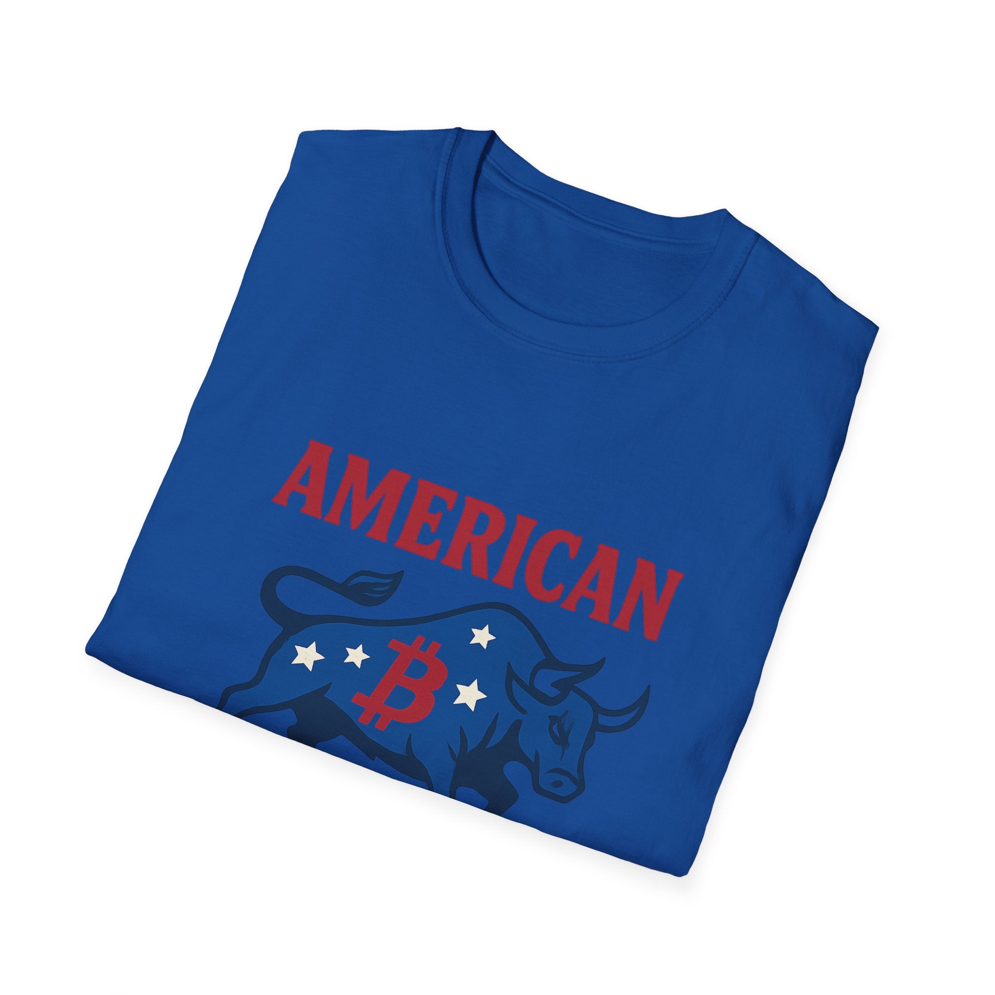 American Bitcoin Red White & Bull T-Shirt Tee 5 colors 100% cotton