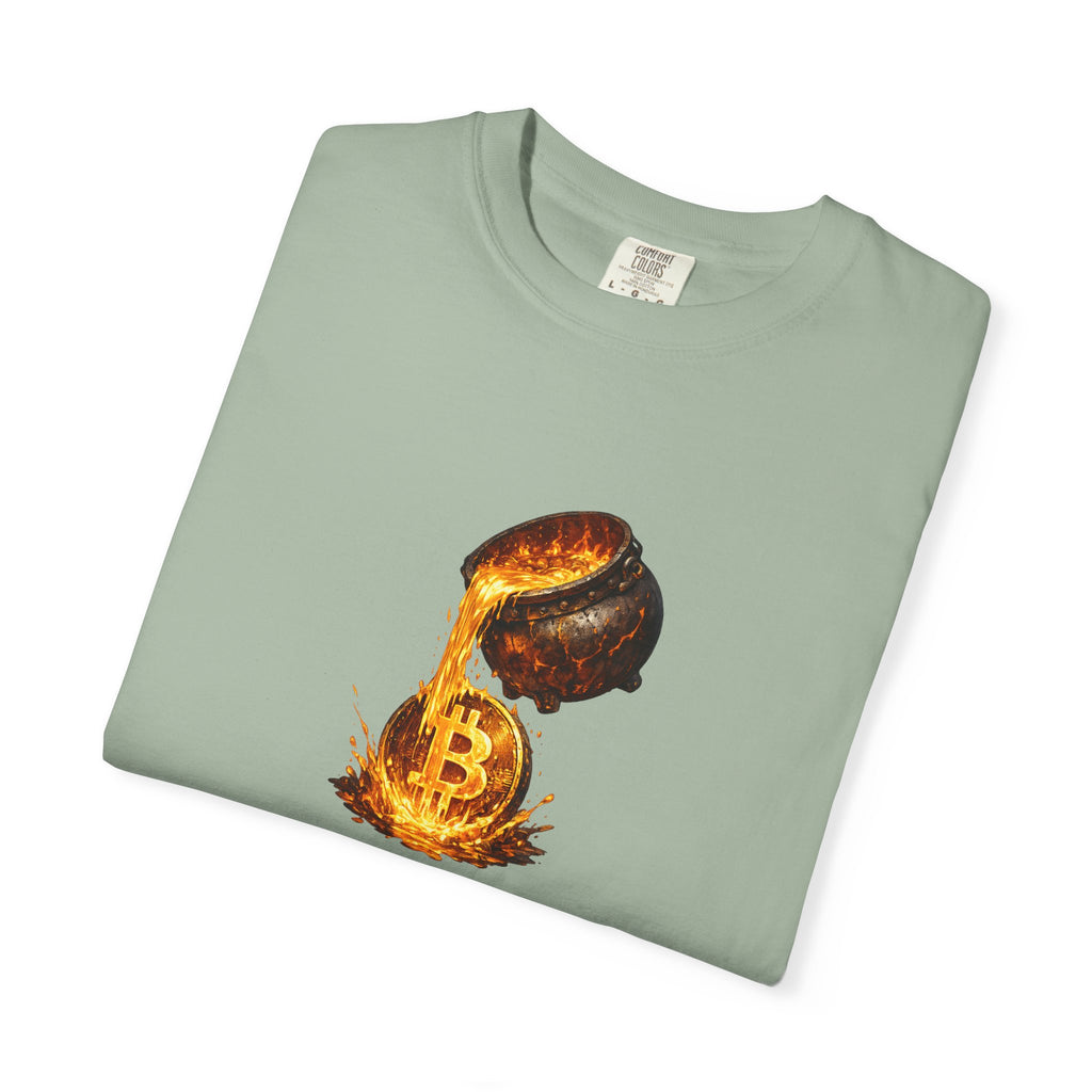 Molten Bitcoin Pour Tshirt Crypto Lava Gold Graphic Tee Bitcoin Investor Shirt 7 colors 100% cotton