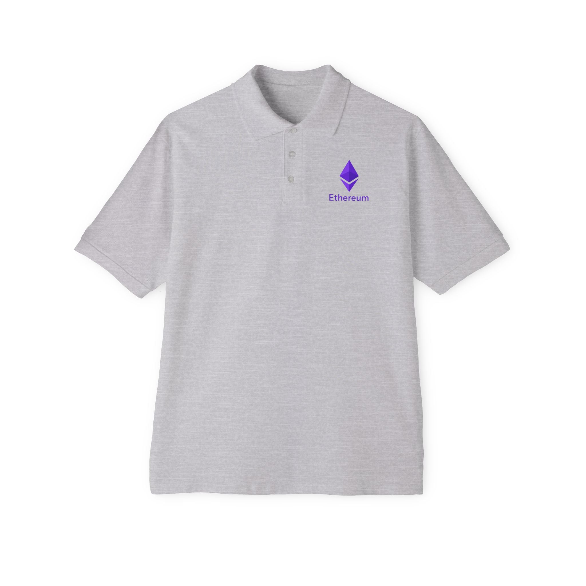 Ethereum Polo Shirt for Men ETH Crypto Logo Polo Crypto Enthusiast Gift Minimalist Crypto Clothing 3 colors 100% cotton