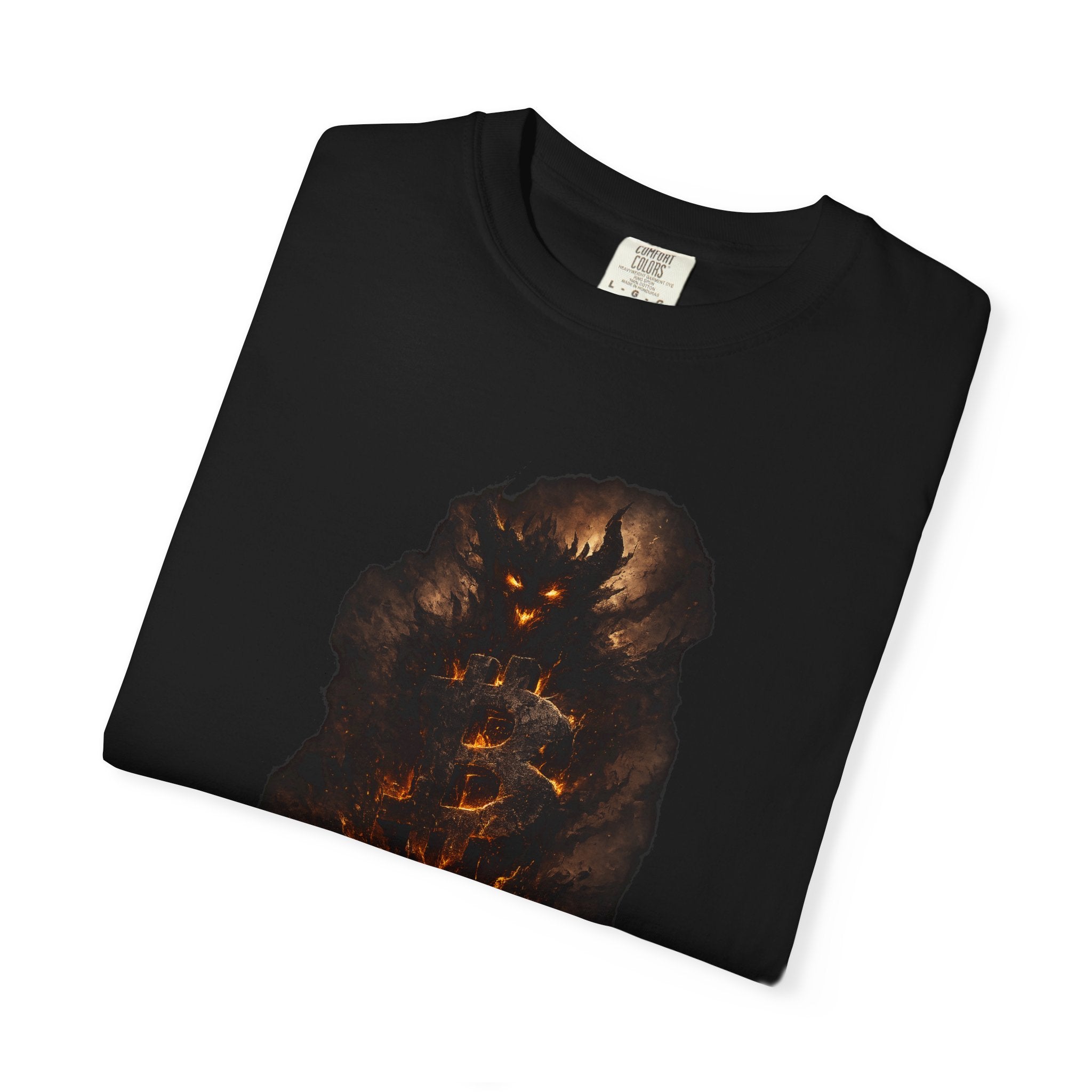 Dark Bitcoin T-Shirt Fiery BTC Crypto Shirt Bitcoin Holder Tee Crypto Streetwear Digital Gold Graphic Shirt 100% cotton