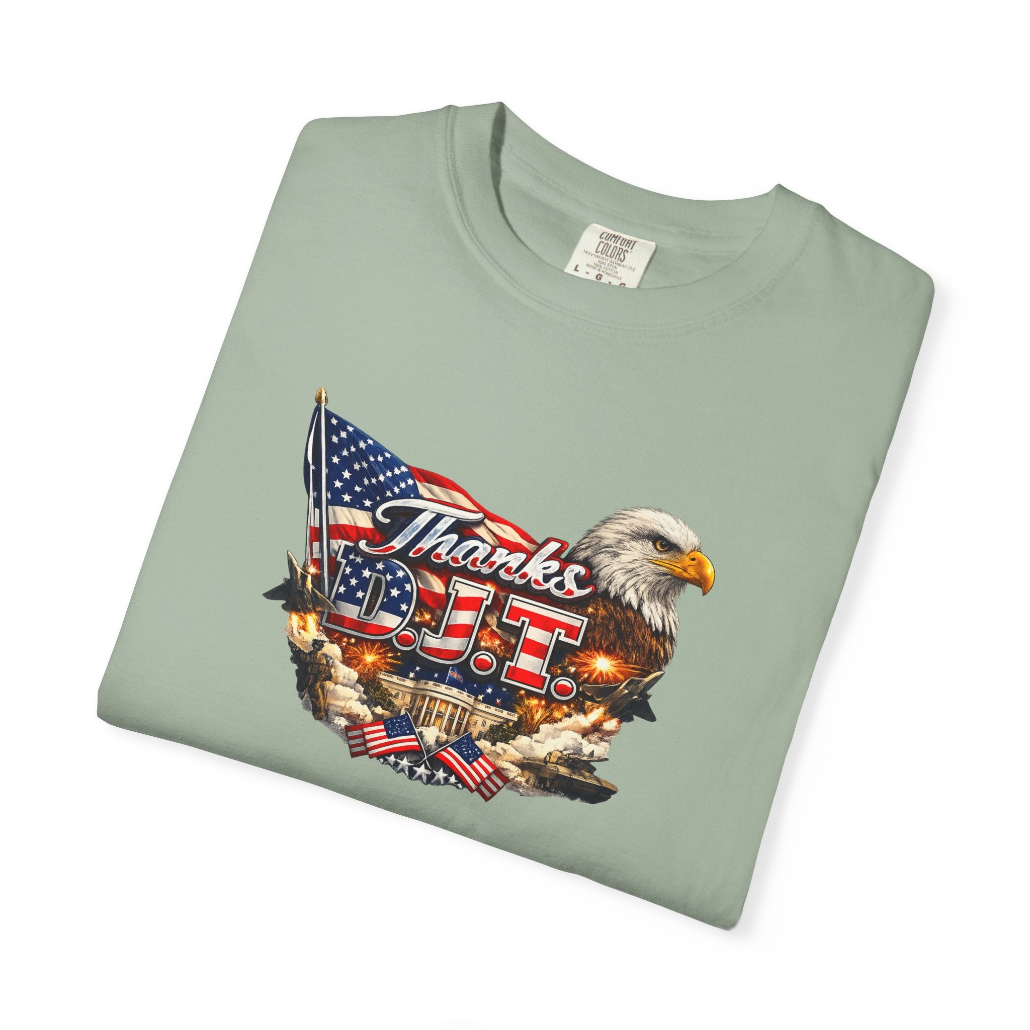 Thanks D.J.T Patriotic Eagle Shirt American Flag Graphic Tee USA Pride Freedom T-Shirt Patriotic Gift 7 colors 100% cotton