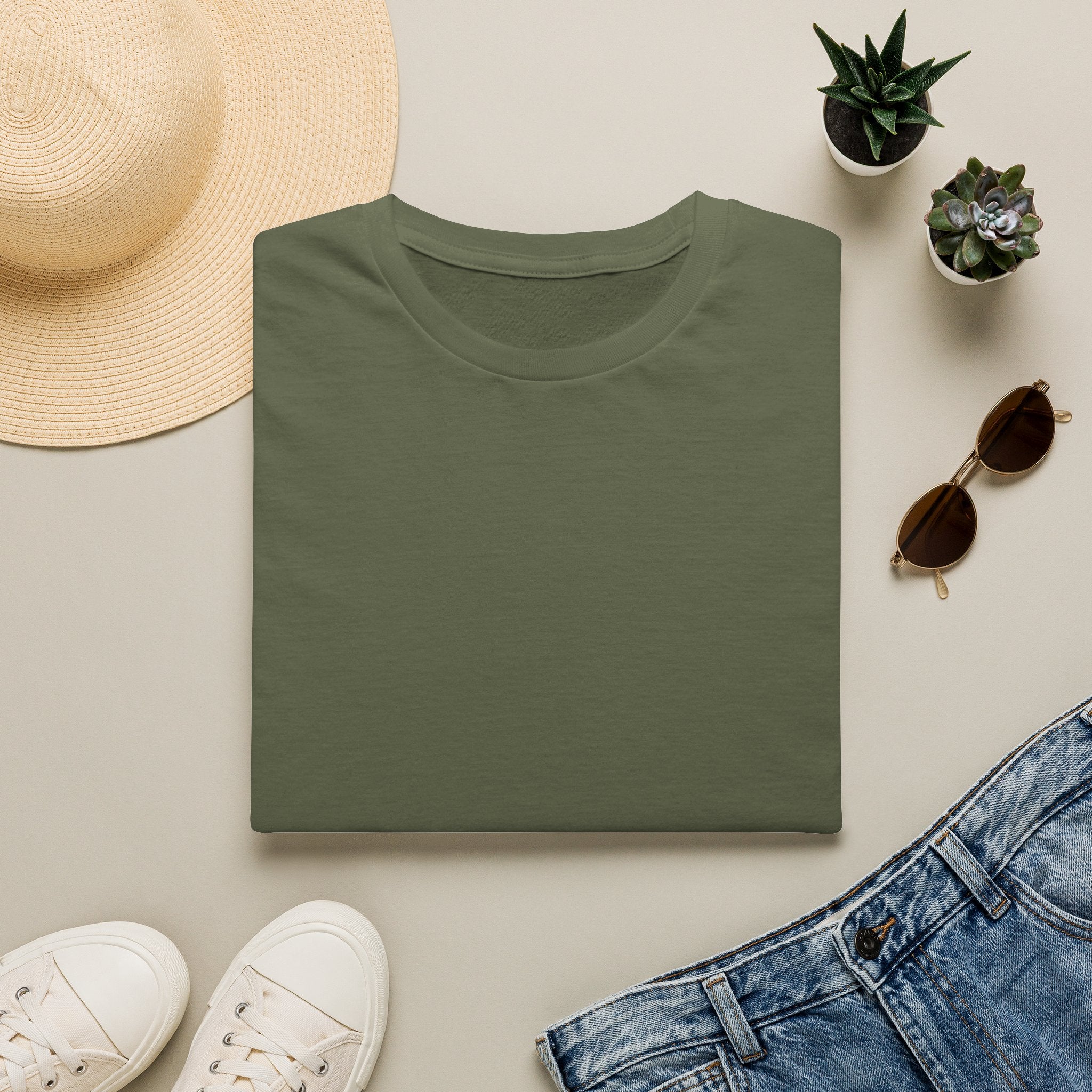 Sats and Stripes In Code We Trust Bitcoin Back Print T-Shirt Army Green Folded