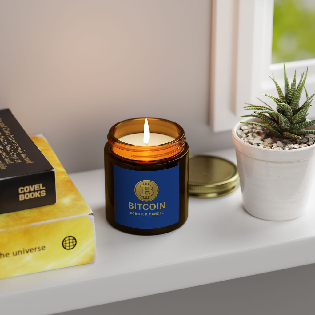 Bitcoin Logo Candles Coconut Apricot Wax 4 oz & 9 oz sizes 8 fragrances available
