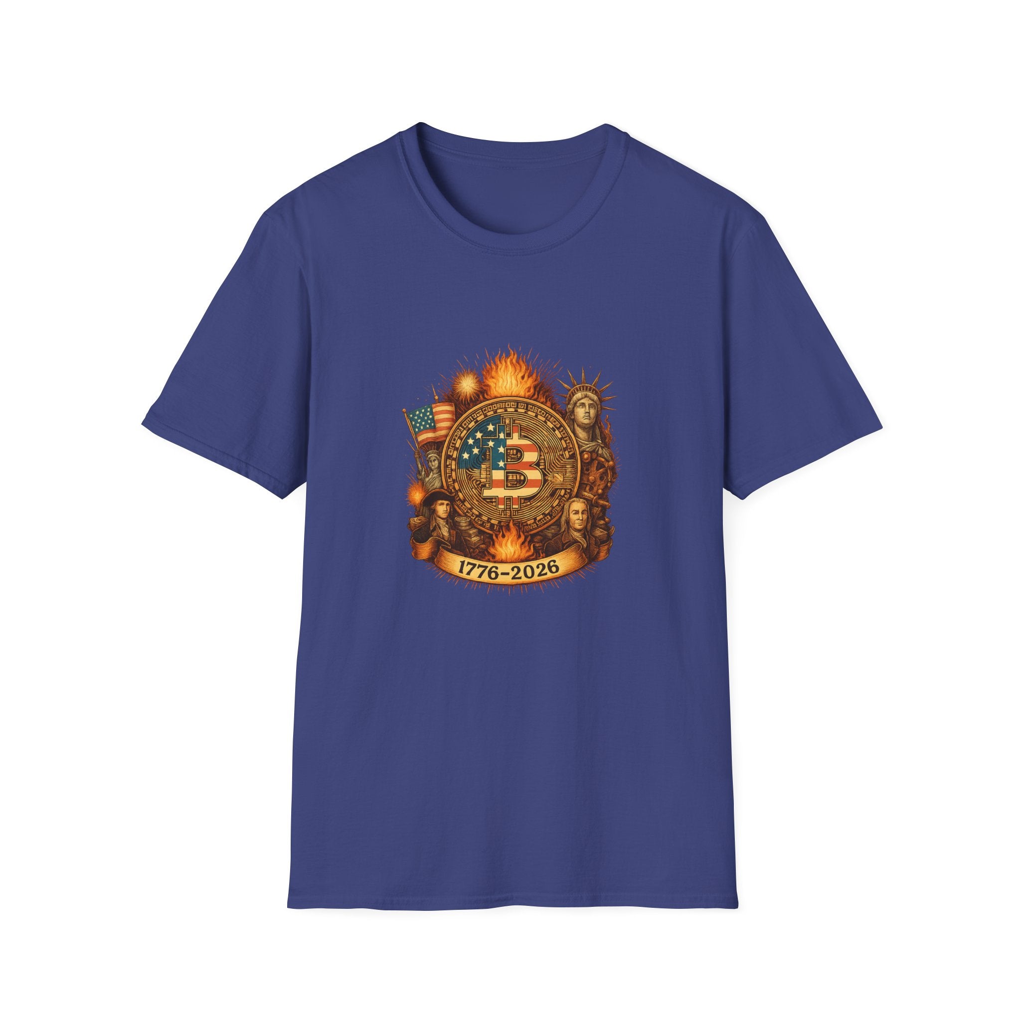 Bitcoin Patriotic Power T-Shirt Tee Amerikanische Krypto-Revolution 6 Farben 100% Baumwolle