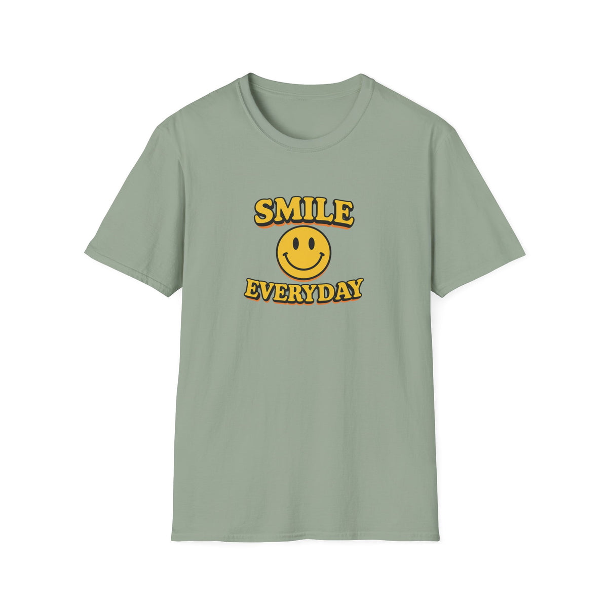Smile Everyday Retro Tee Happy Vibes Shirt Positive Quote Graphic Tee Feel-Good Aesthetic Shirt 5 colors 100% cotton