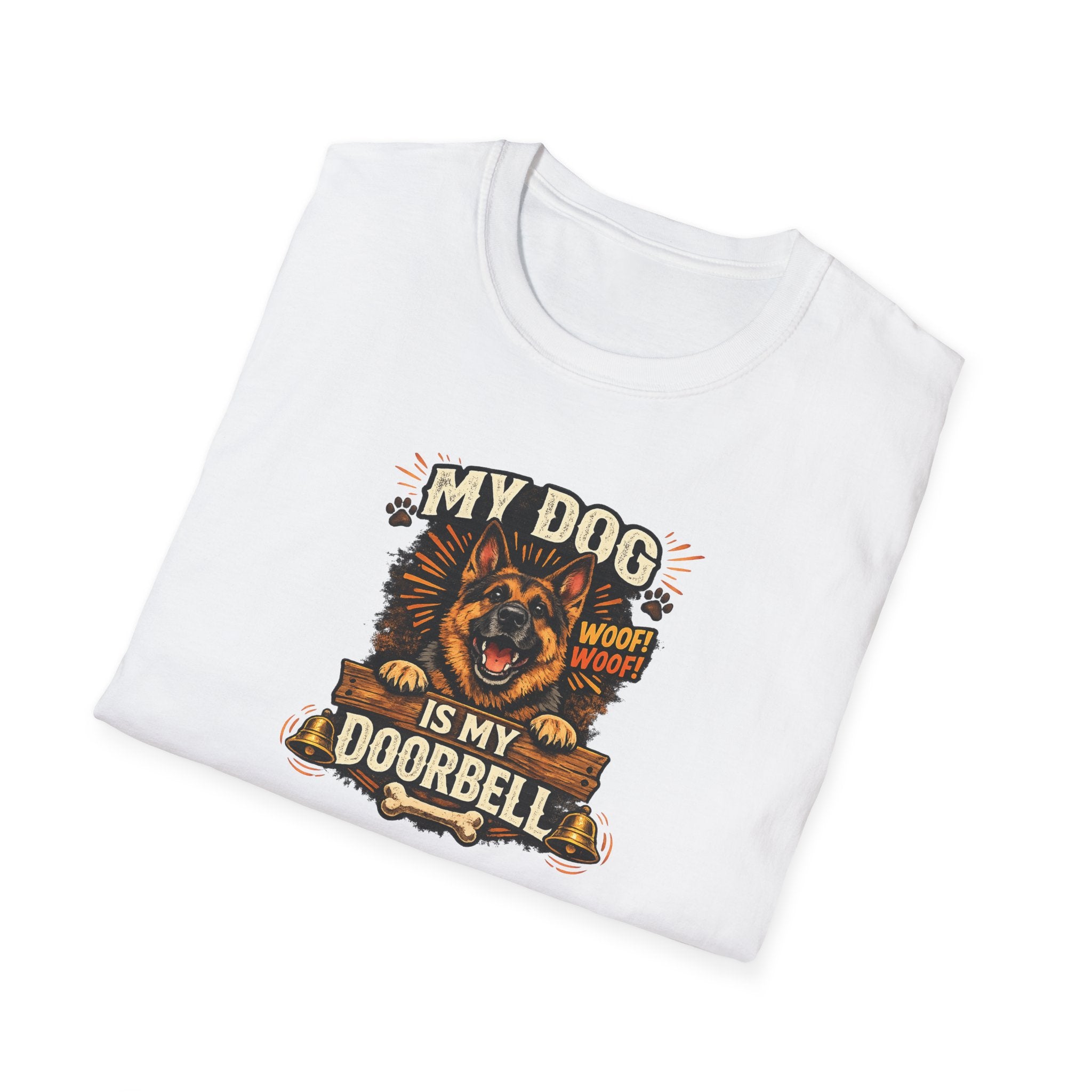 My Dog Is My Doorbell T-Shirt Funny Dog Lover Shirt Dog Mom Tee Pet Owner Humor Shirt Cute Dog Graphic Tee 6 colors 100% cotton