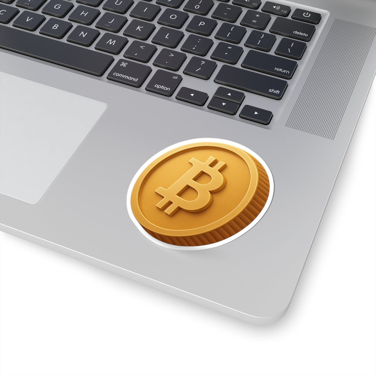 Bitcoin Sticker Gold Coin Crypto Decal Minimalist Bitcoin Symbol Glossy Vinyl Laptop Sticker 4 sizes available