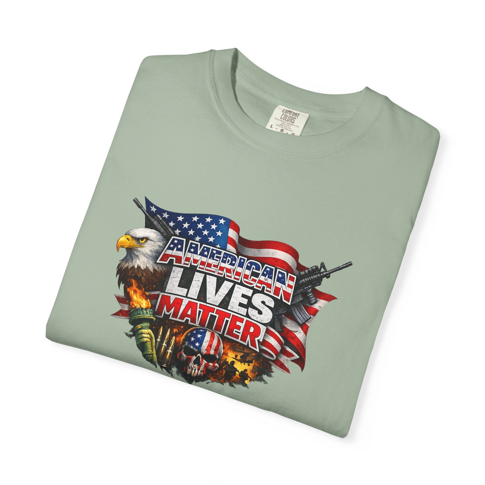 American Lives Matter Patriotic T-Shirt Military Style USA Freedom Shirt Veteran Support Tee 7 colors 100% cotton