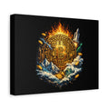 Bitcoin Fire & Ice Canvas Wall Art Epic Crypto Artwork BTC Investor Decor Cryptocurrency Wall Art 12 x 9