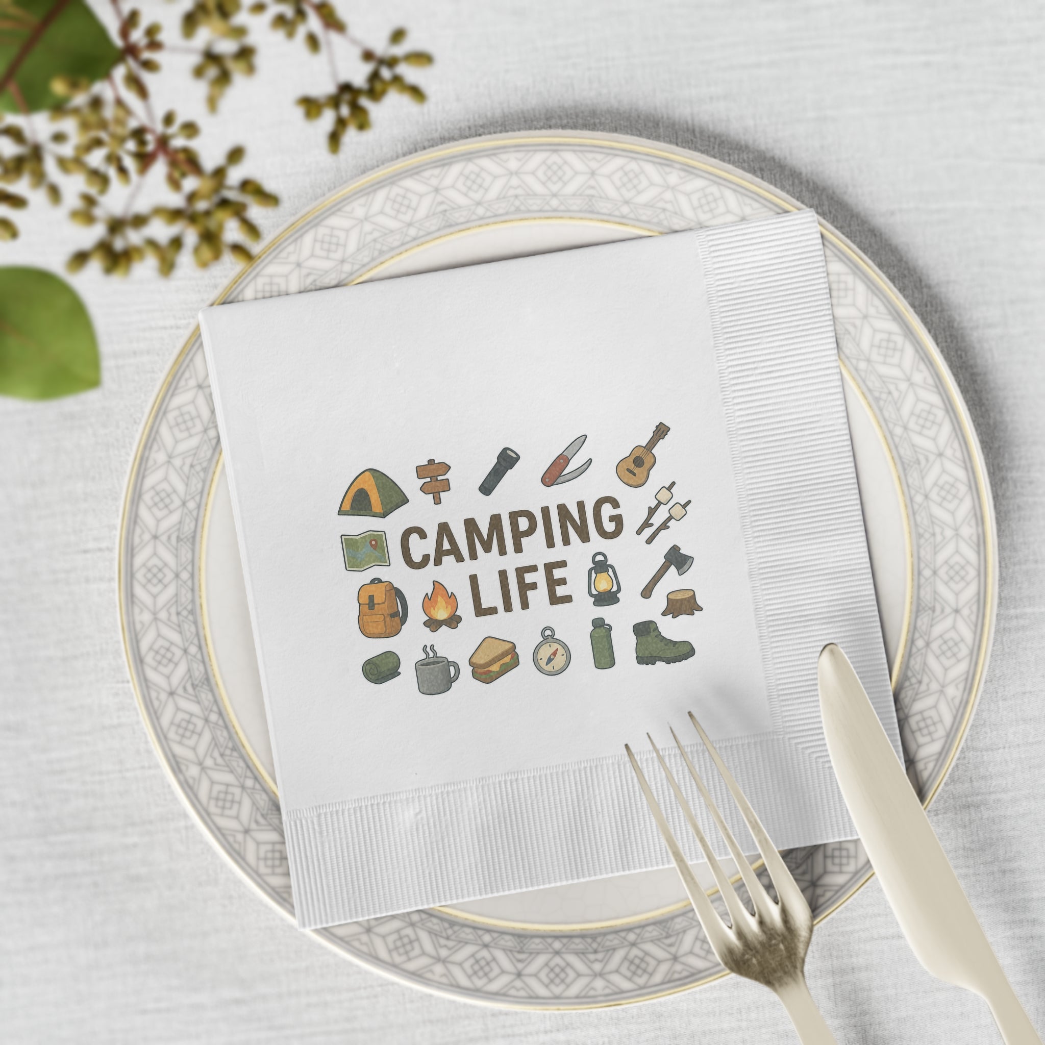 Camping Life Napkins Camping Party Napkins Outdoor Adventure Table Decor Campfire Party Supplies (50 or 100 Count) 2 sizes