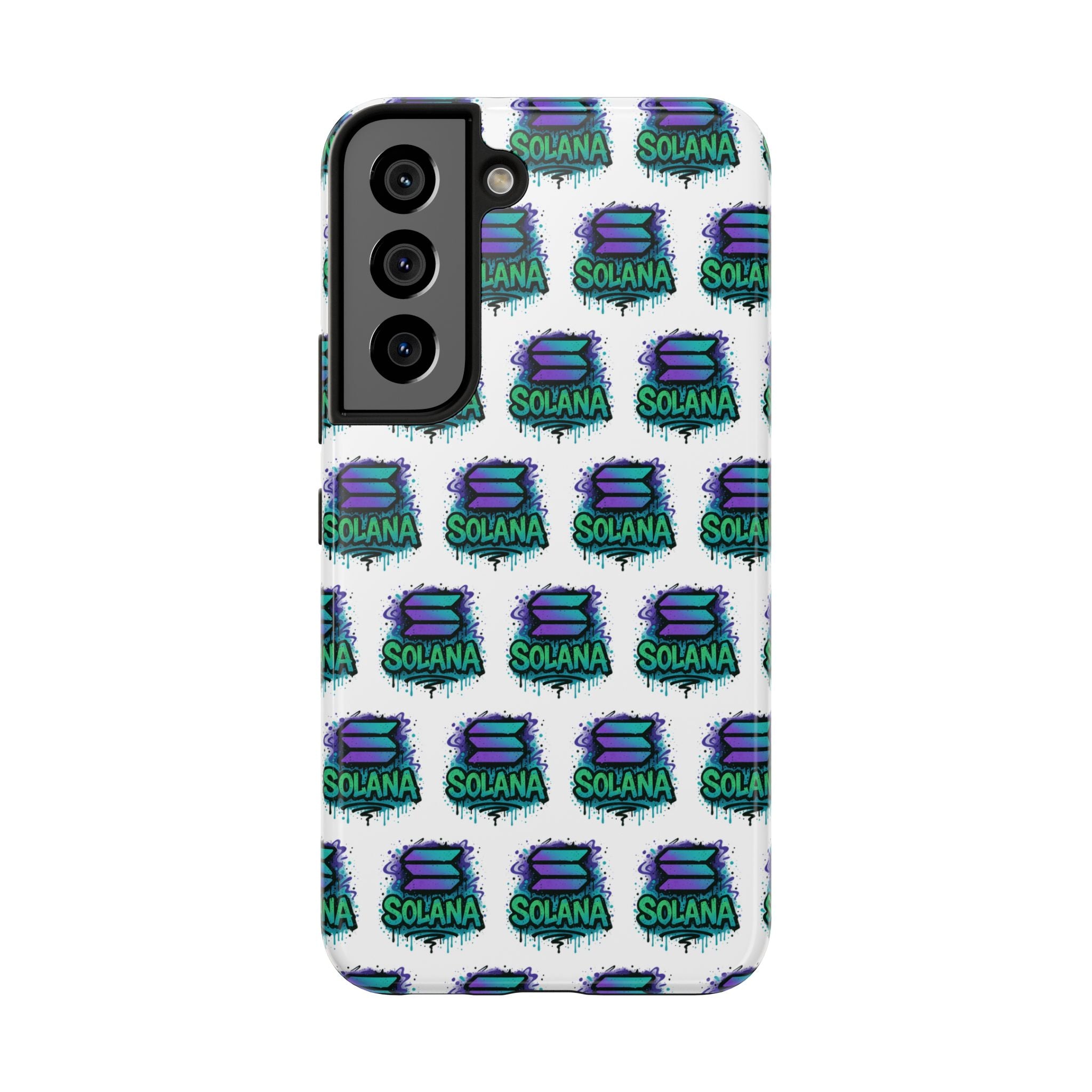 Edgy Solana Tough Phone Case Crypto iPhone Samsung Case Glossy Protective Phone Cover Impact Resistant SOL Case