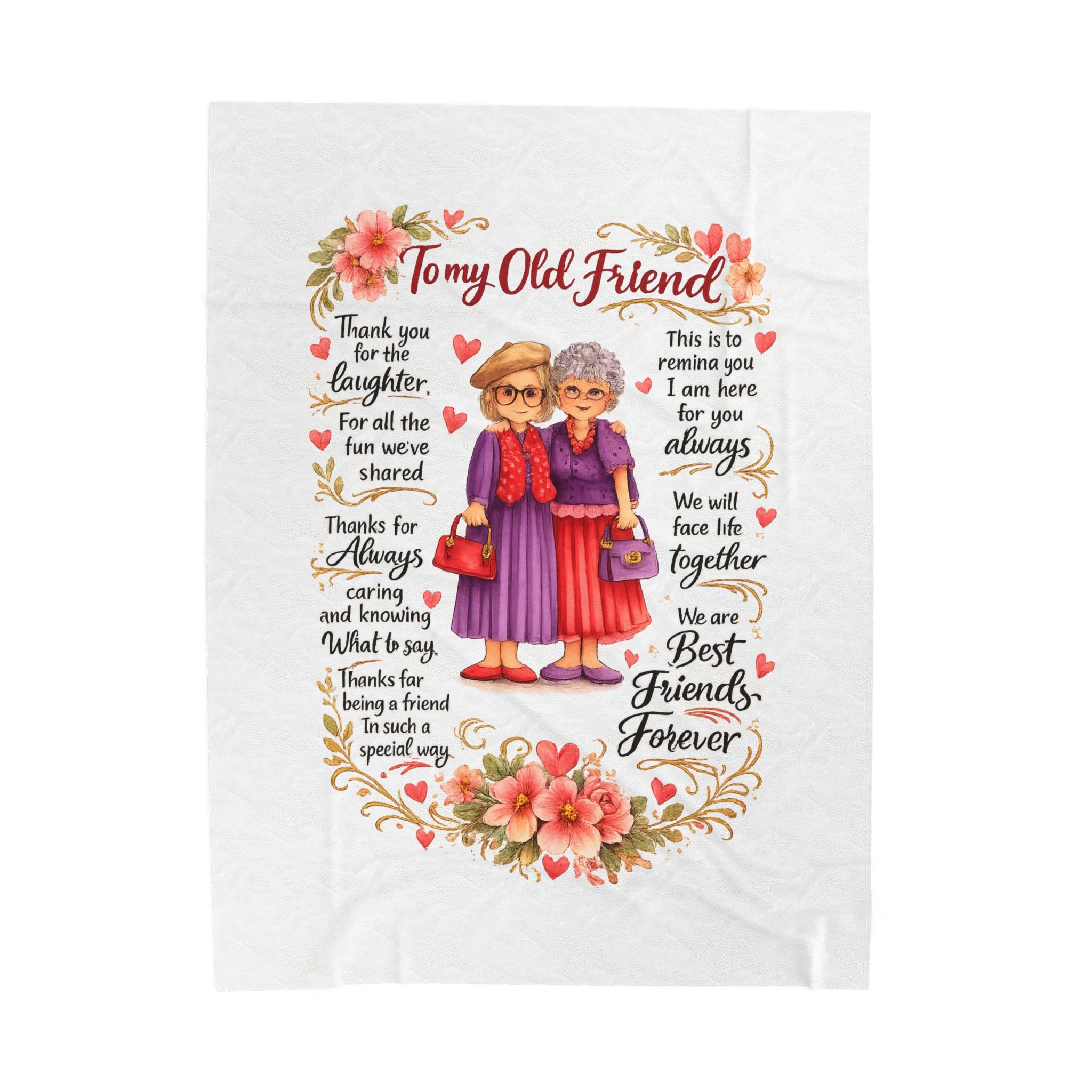 Beste Freunde für immer Samtdecke Freundschafts-Kuscheldecke Geschenk für die beste Freundin Herzliches Freundschaftsgeschenk 3 Größen