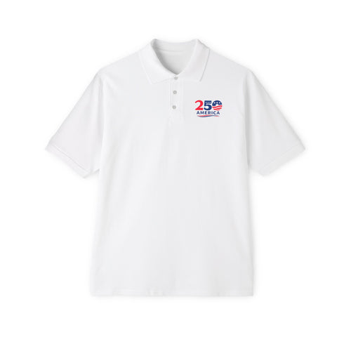 America 250 Polo-Shirt Patriotische USA 1776-2026 Feier-Shirt Unabhängigkeits-Jubiläumsgeschenk für Männer 2 Farben 100% Baumwolle