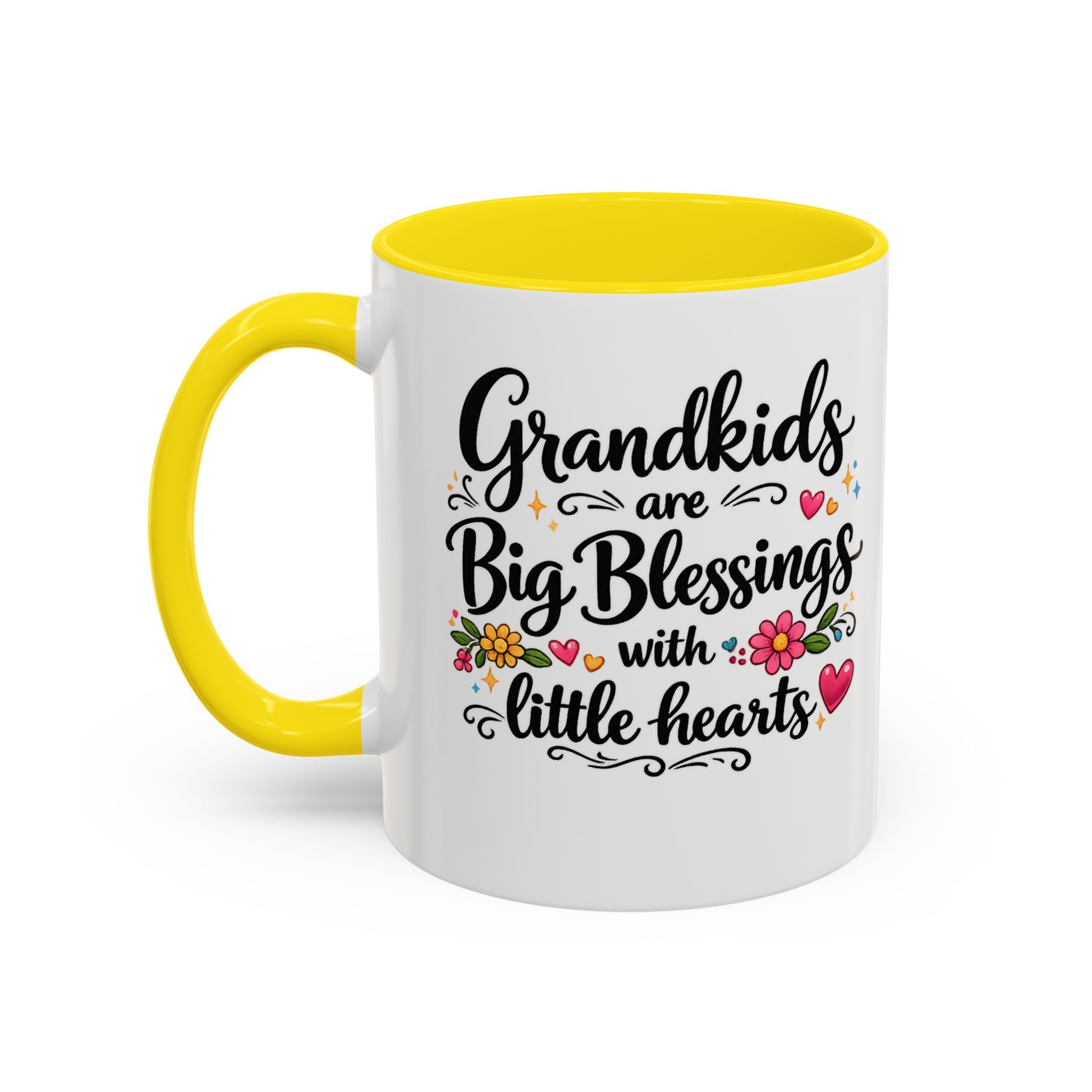 Grandkids Are Big Blessings Mug Grandma Coffee Mug Floral Grandma Gift 6 Color Options 11 oz or 15 oz