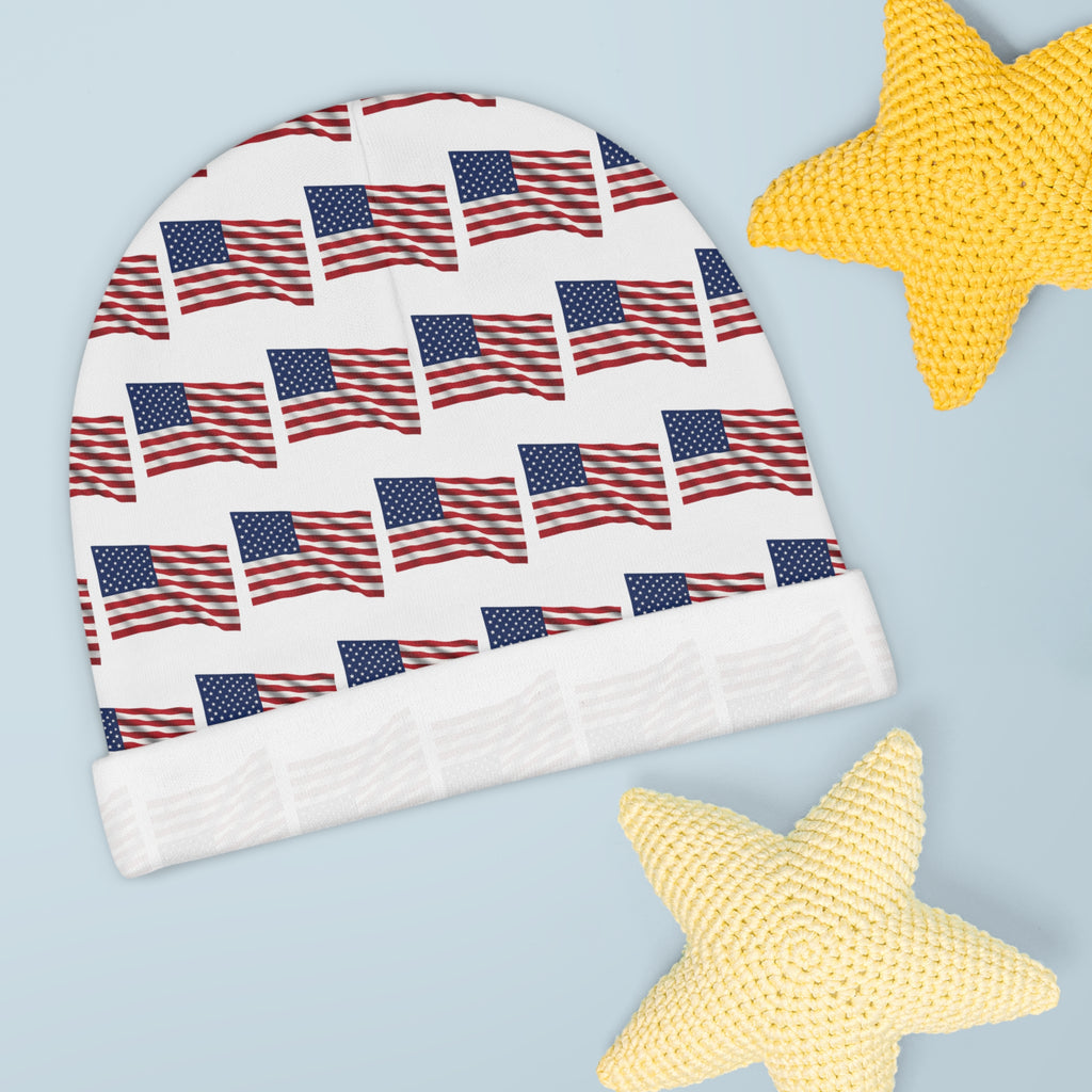 American Flag Baby Beanie Patriotic Newborn Hat USA Infant Cap 4th of July Baby Hat Baby Shower Gift Cute USA Baby Beanie