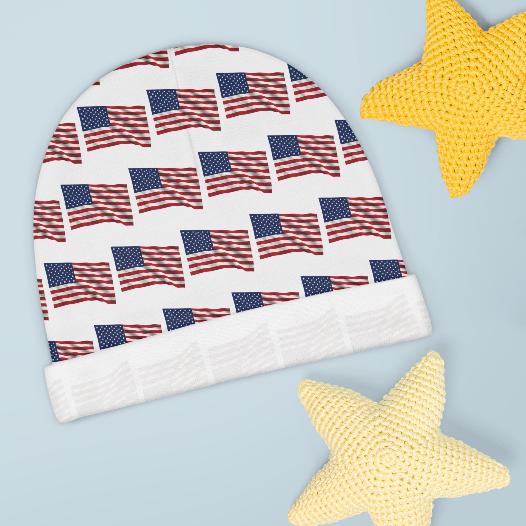 American Flag Baby Beanie Patriotic Newborn Hat USA Infant Cap 4th of July Baby Hat Baby Shower Gift Cute USA Baby Beanie