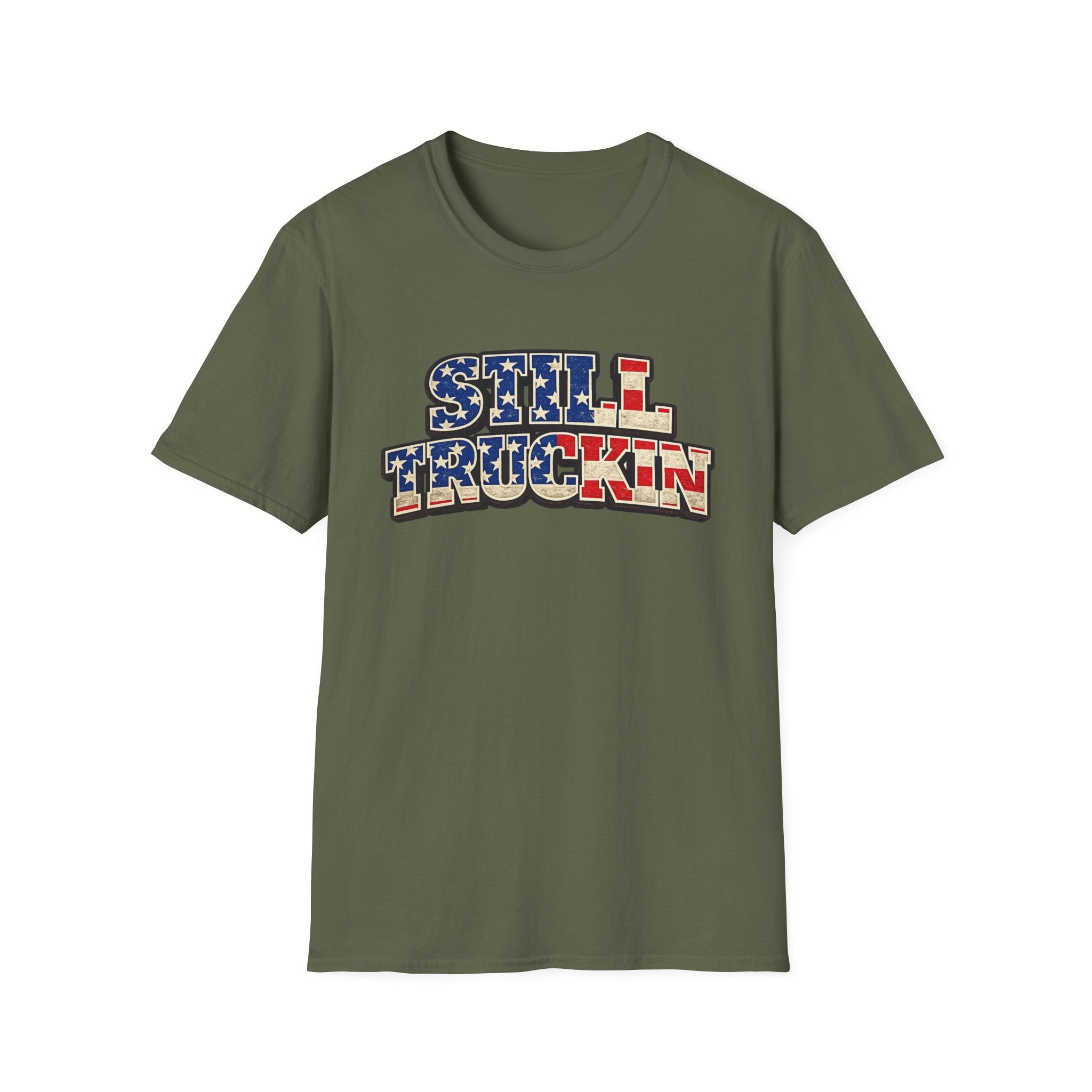 Still Truckin T-Shirt Patriotisches Trucker-Shirt Amerikanische Flagge Truck T-Shirt Trucker-Geschenk 6 Farben 100% Baumwolle