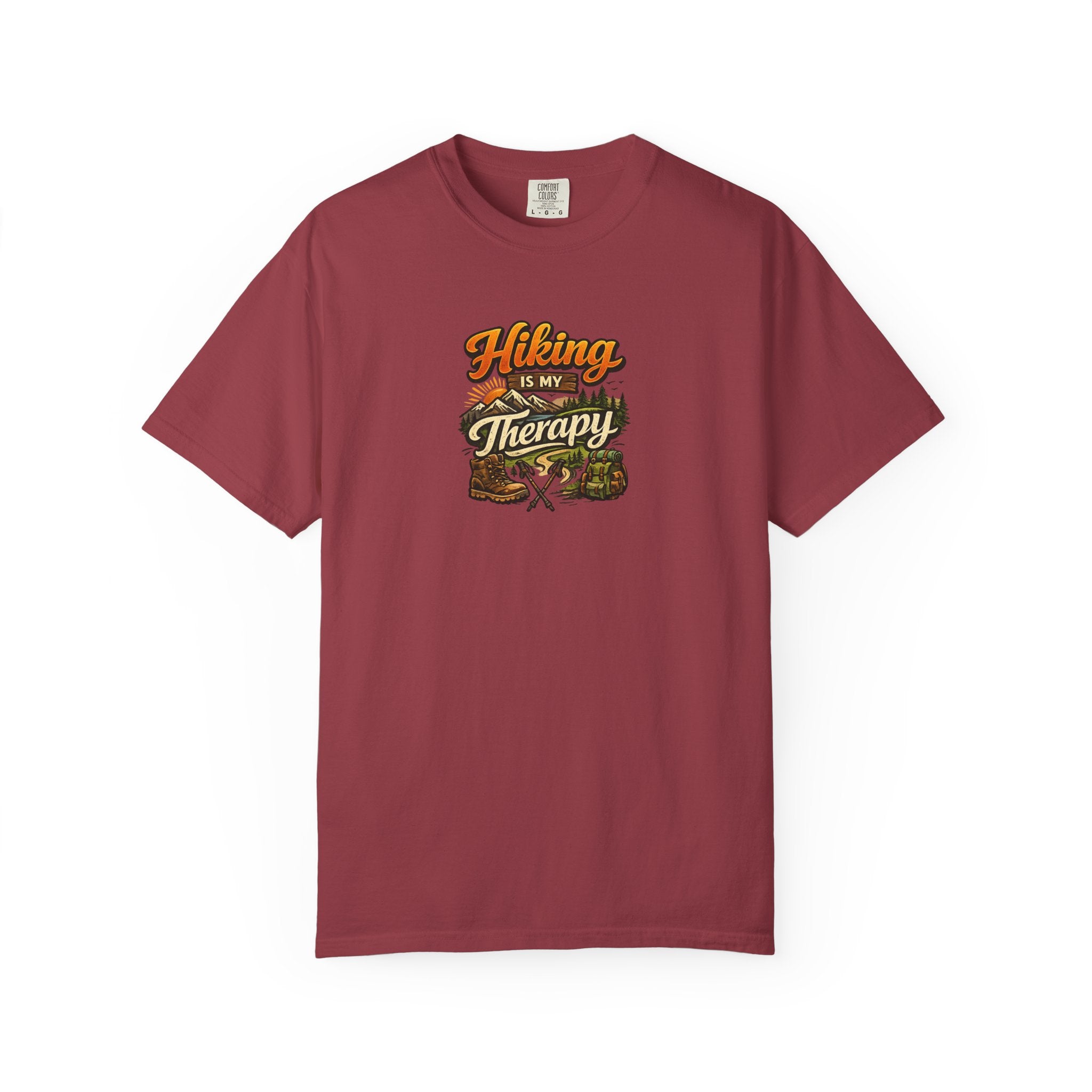 Hiking Is My Therapy Shirt Funny Hiking T-Shirt Outdoor Lover Gift Nature Adventure Tee Hiker Trail Shirt 7 colors 100% cotton