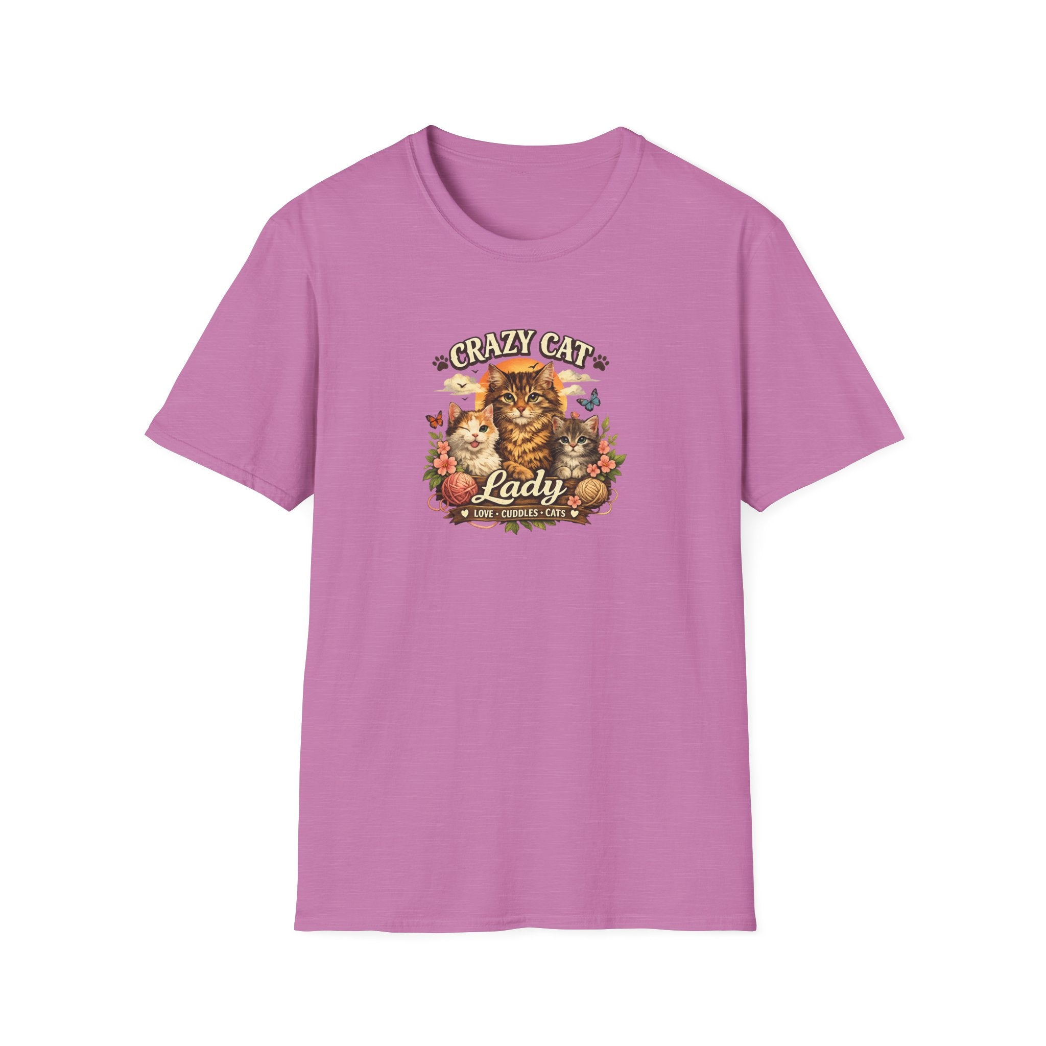 Crazy Cat Lady T-Shirt Funny Cat Lover Shirt Cat Mom Tee Cute Cat Graphic Shirt Gift for Cat Lovers 7 colors 100% cotton