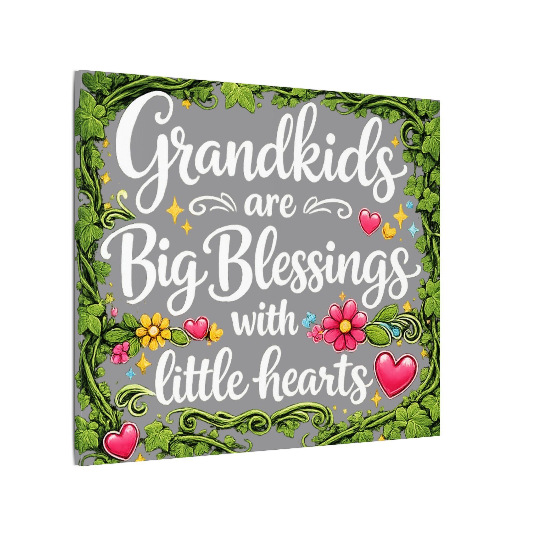Grandkids Are Big Blessings Canvas Grandparent Wall Art Gift for Grandma Grandpa 24 x 20