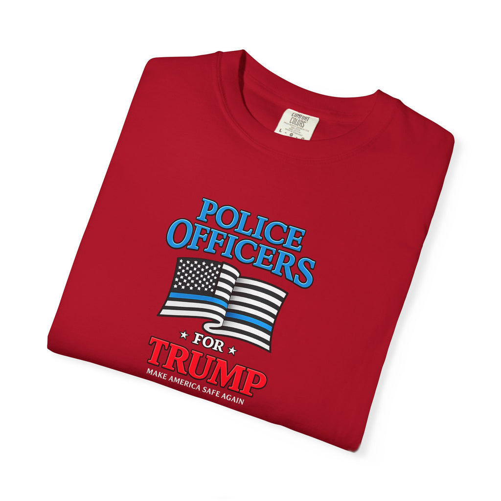 Police Officers for Trump Shirt Thin Blue Line Flag Tee Make America Safe Again Pro Law Enforcement Gift 3 colors 100% cotton