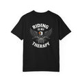 Riding is my Therapy Eagle Motorcycle T-Shirt Harley Biker Graphic Tee 8 colors 100% cotton