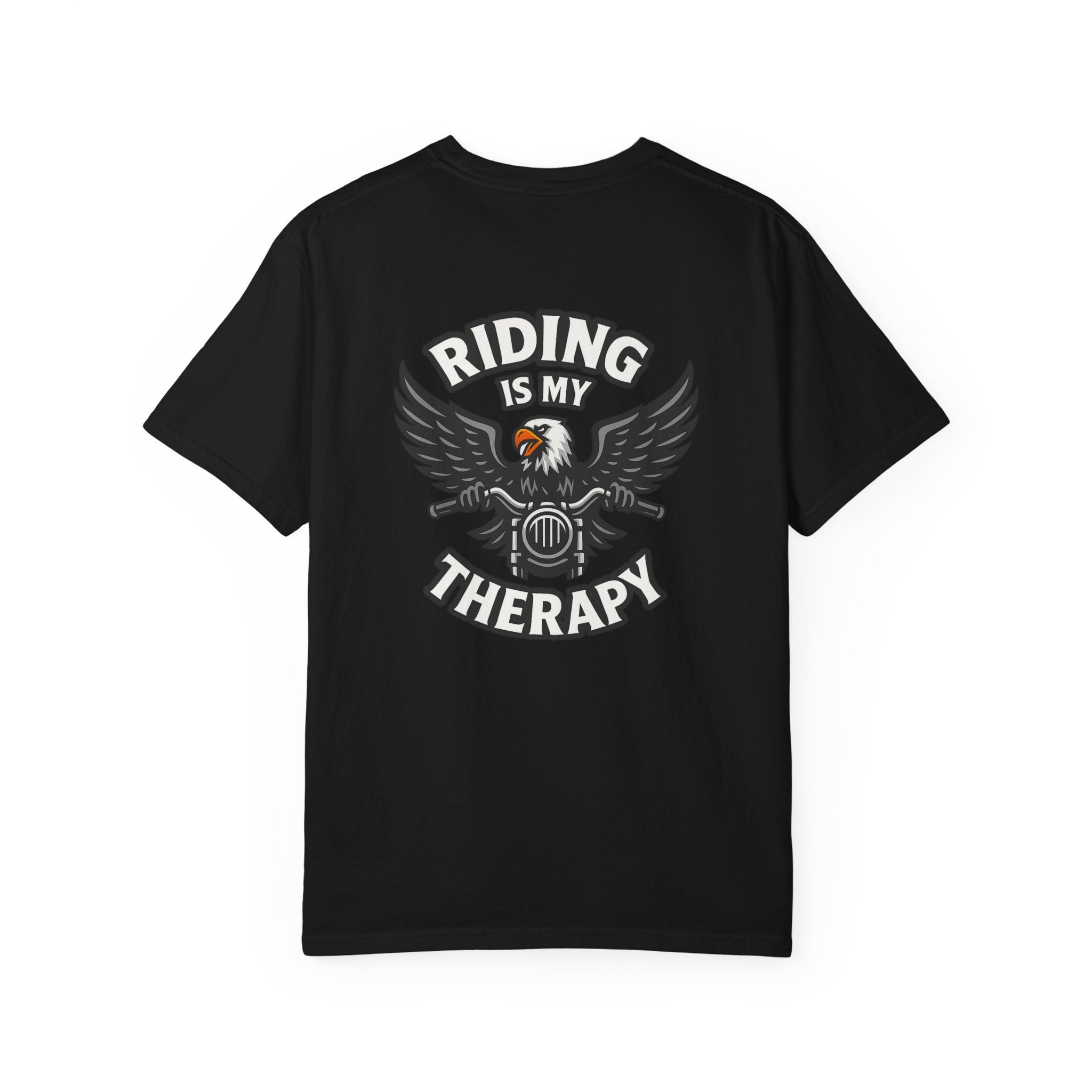 Riding is my Therapy Eagle Motorcycle T-Shirt Harley Biker Graphic Tee 8 colors 100% cotton