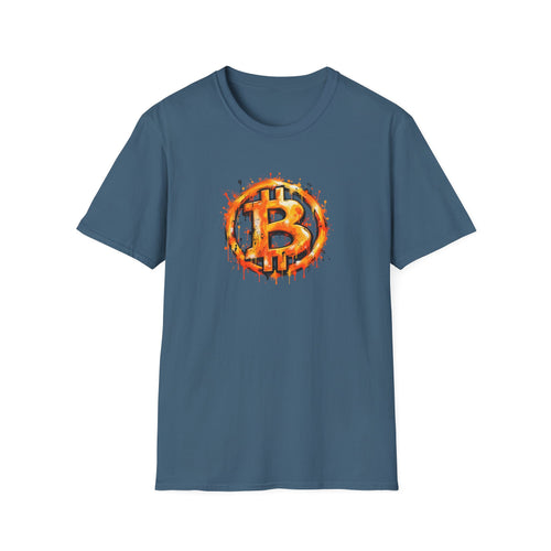 SatsandStripes.com Bitcoin Graffiti Spray Paint Softstyle® T-Shirt  Bold BTC Street Art Graphic Tee Indigo Blue
