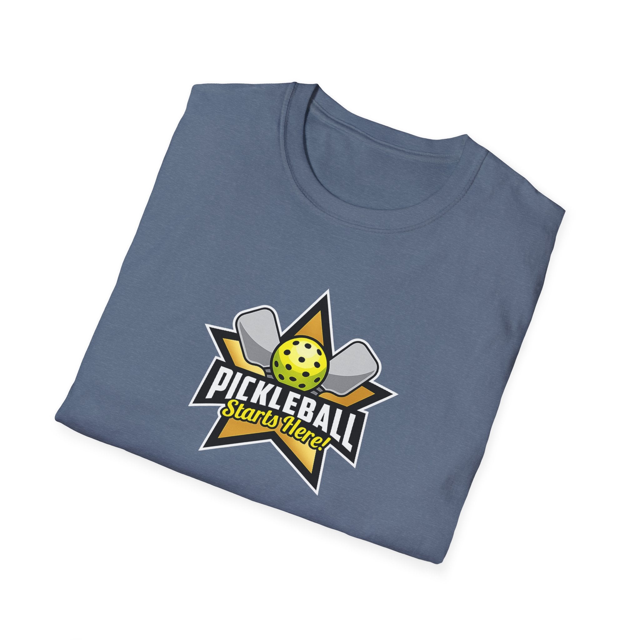 Pickleball Starts Here TShirt Funny Pickleball Tee for Men Pickleball Player Gift Pickleball Court Shirt 7 colors 100% cotton