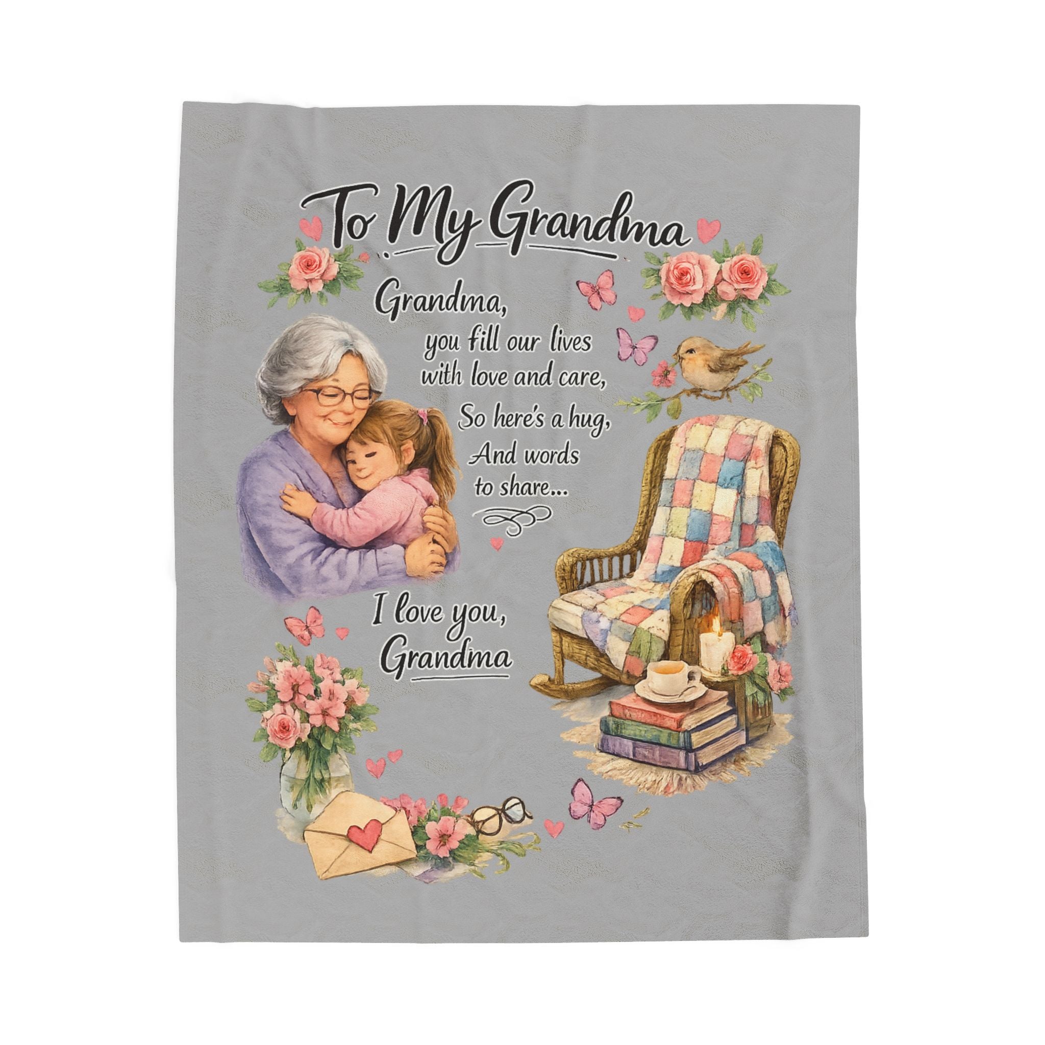 Wrap Grandma in Love Literally Grandma Blanket Throw Cozy Gift from Grandchild Grandma Birthday 50" x 60"
