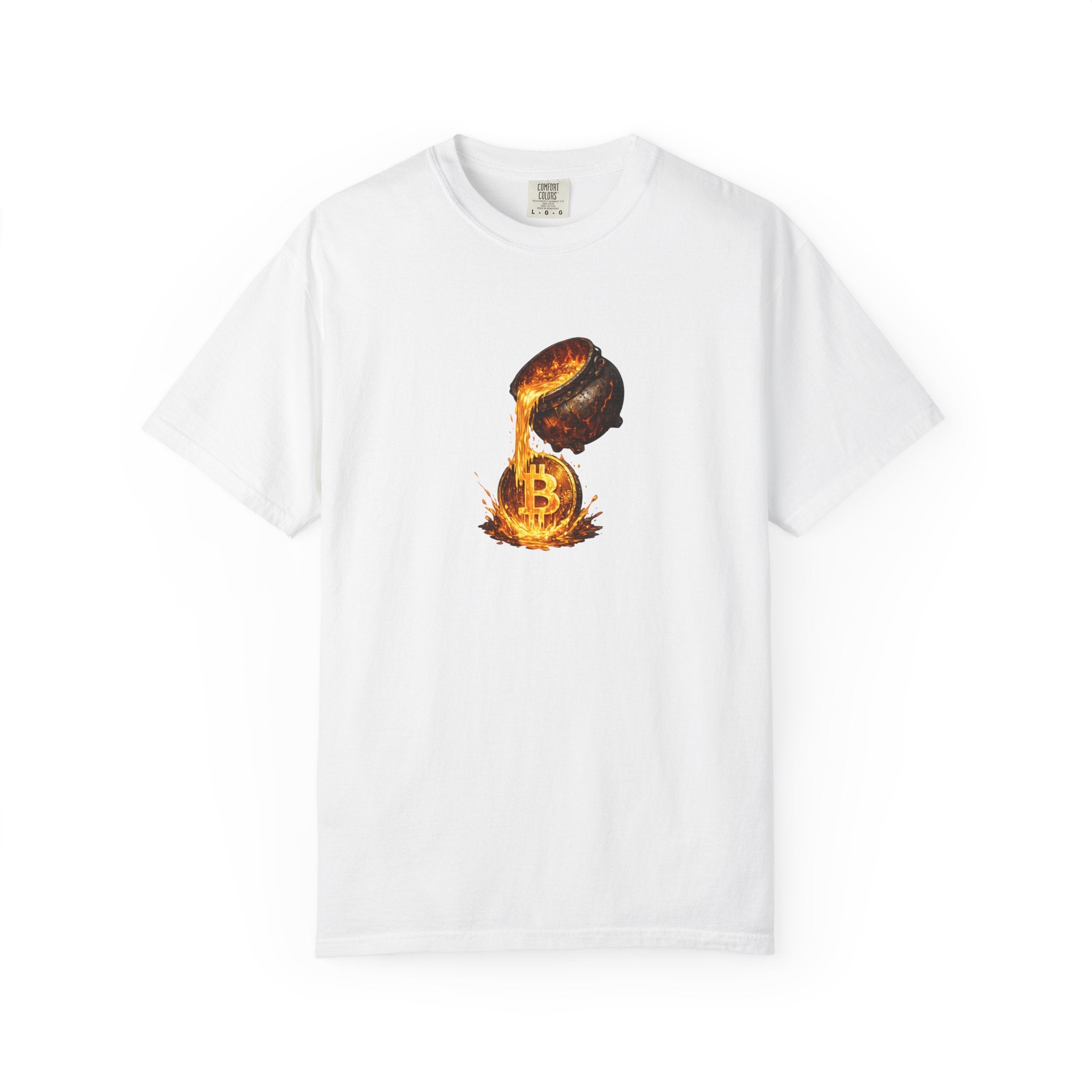 Molten Bitcoin Pour Tshirt Crypto Lava Gold Graphic Tee Bitcoin Investor Shirt 7 colors 100% cotton
