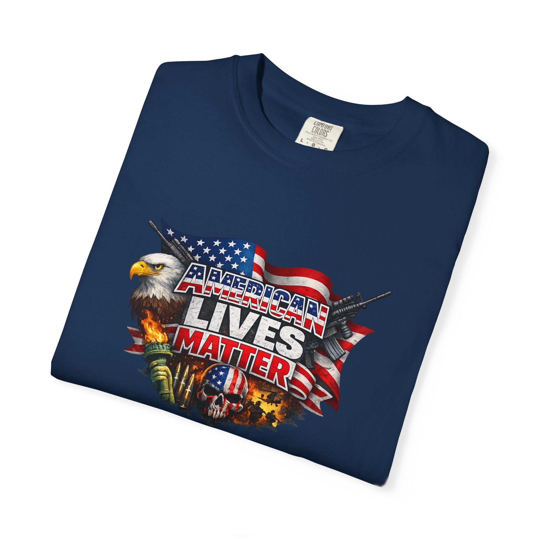 American Lives Matter Patriotic T-Shirt Military Style USA Freedom Shirt Veteran Support Tee 7 colors 100% cotton