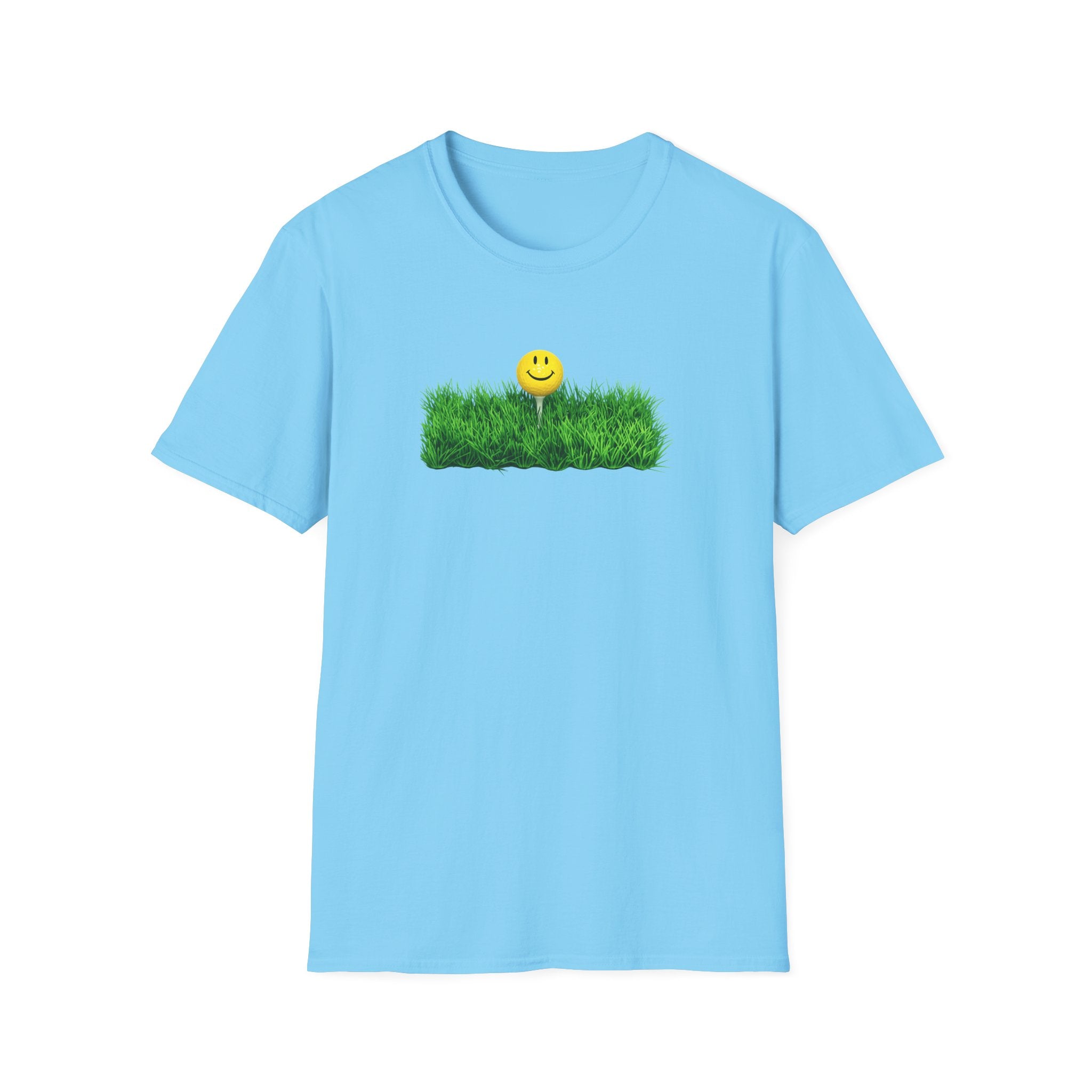 Smiley Face Golf Tee Shirt Happy Golfer Graphic Tee Fun Golf Course Vibes Gift for Golf Lovers 6 colors 100% cotton