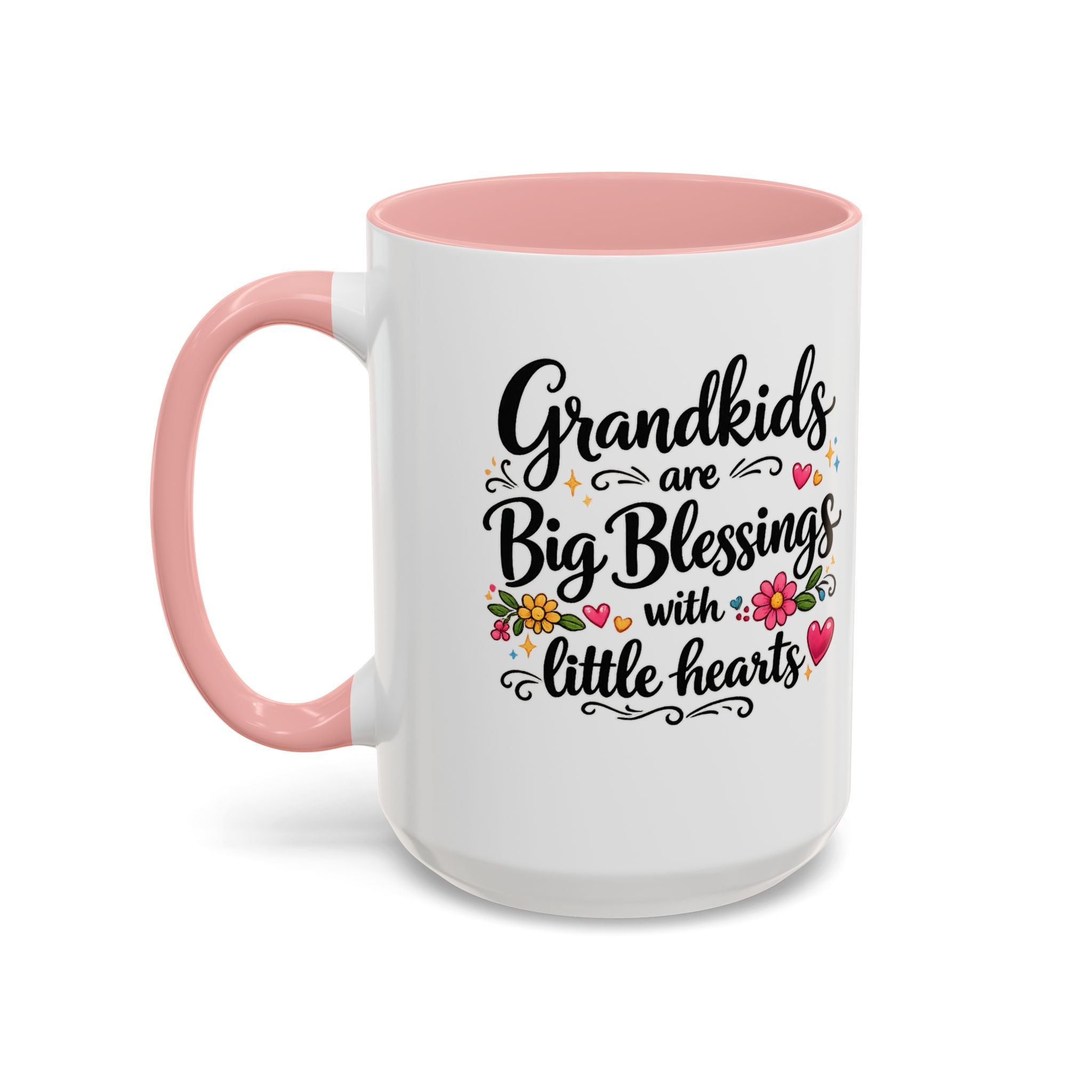 Grandkids Are Big Blessings Mug Grandma Coffee Mug Floral Grandma Gift 6 Color Options 11 oz or 15 oz