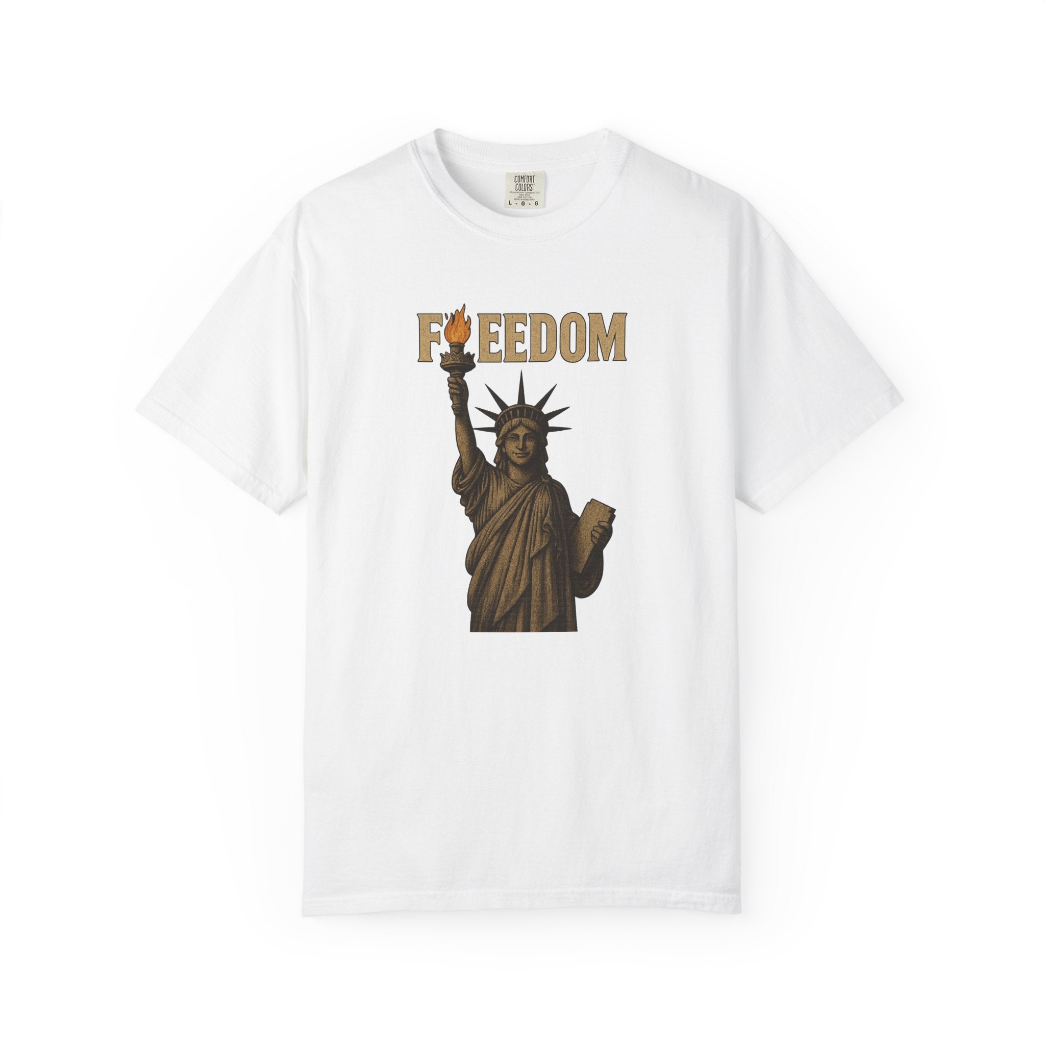 Freedom T-Shirt Freiheitsstatue Fackel Grafik Patriotisches USA T-Shirt 5 Farben 100% Baumwolle
