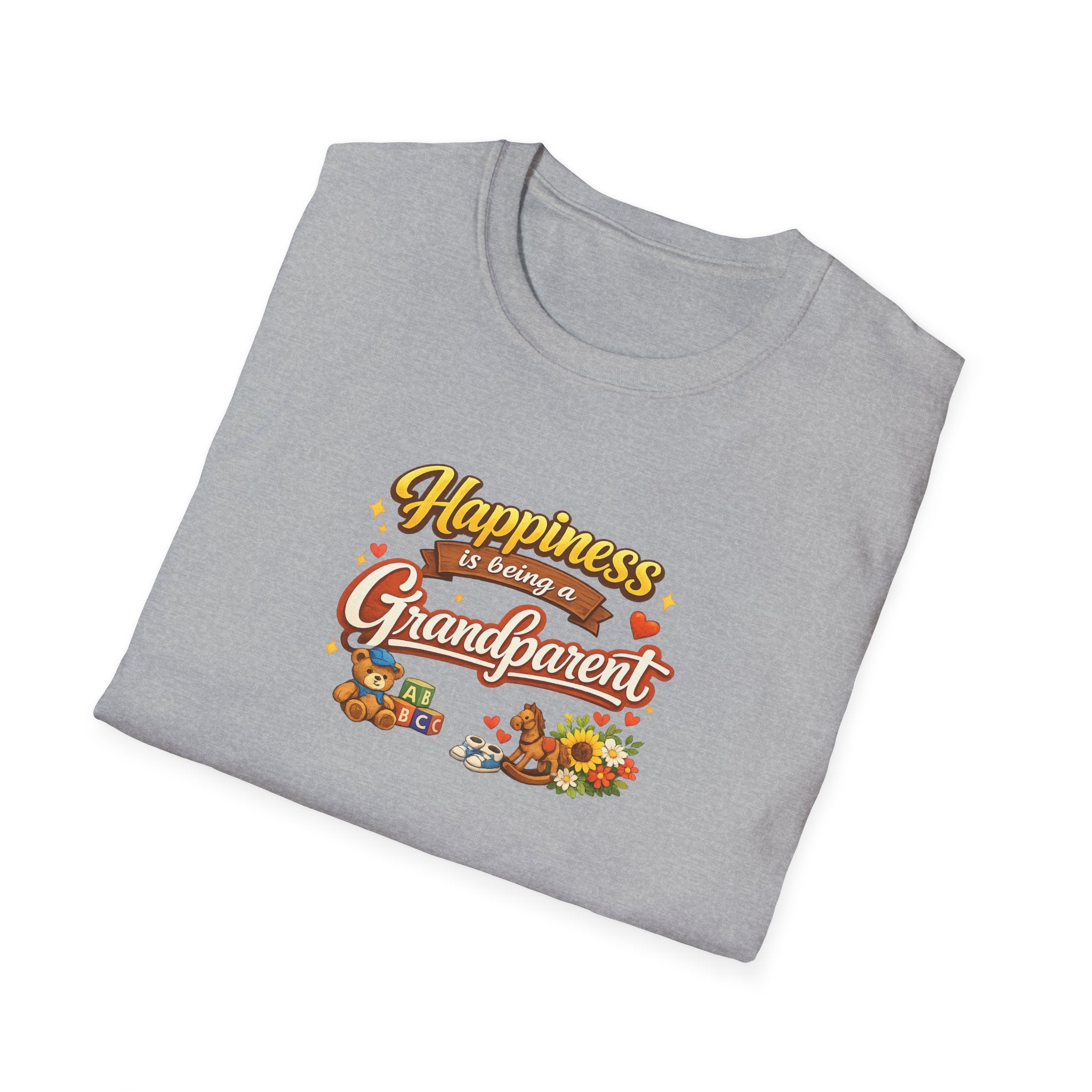 Happiness Is Being a Grandparent Shirt Grandpa-Grandma Gift Tee Proud Grandkids Shirt Cute Grandparent TShirt 7 colors 100% cotton