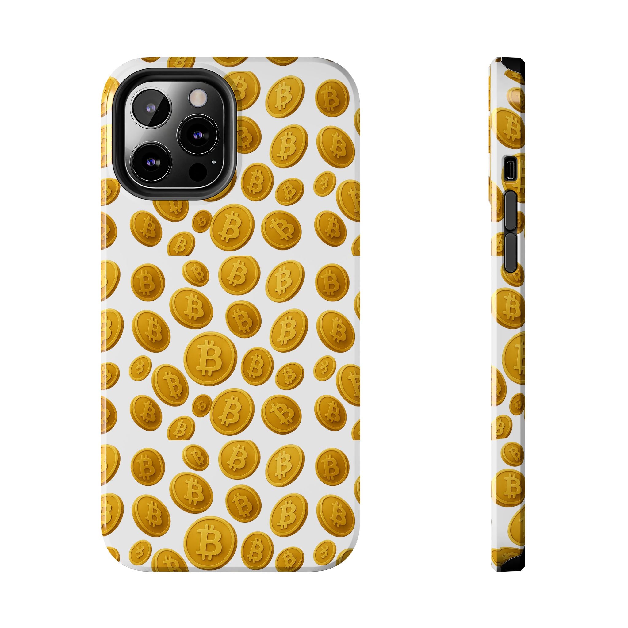 Bitcoin Tough Handyhülle Krypto Coin iPhone Samsung Hülle Glänzende Schutzhülle Stoßfeste BTC Hülle