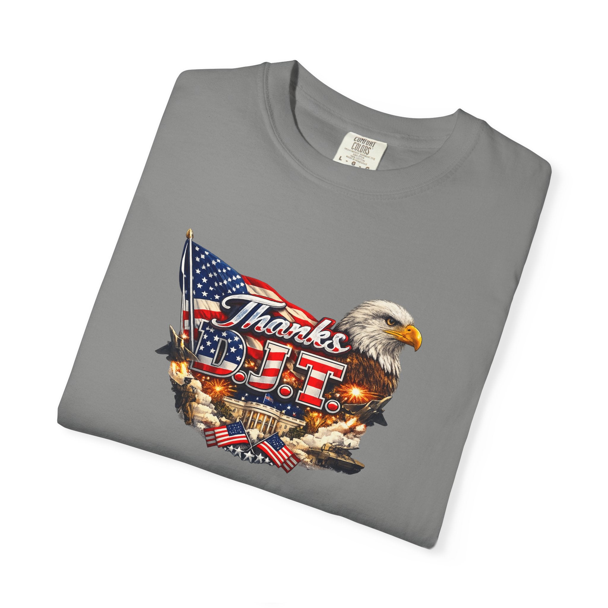 Thanks D.J.T Patriotic Eagle Shirt American Flag Graphic Tee USA Pride Freedom T-Shirt Patriotic Gift 7 colors 100% cotton