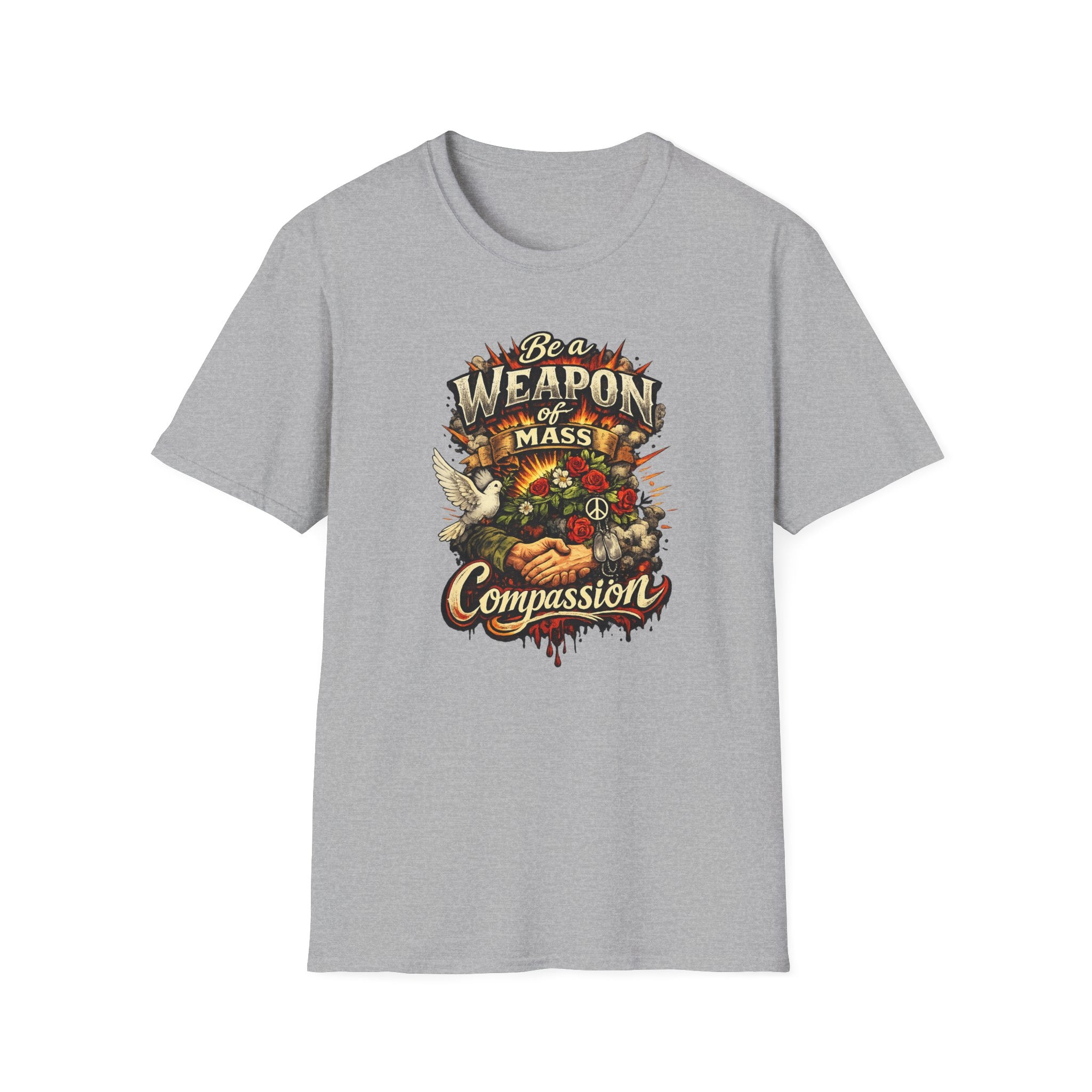 Be a Weapon of Mass Compassion TShirt Kindness Peace Love Compassion Tee Inspirational Graphic Shirt 5 colors 100% cotton