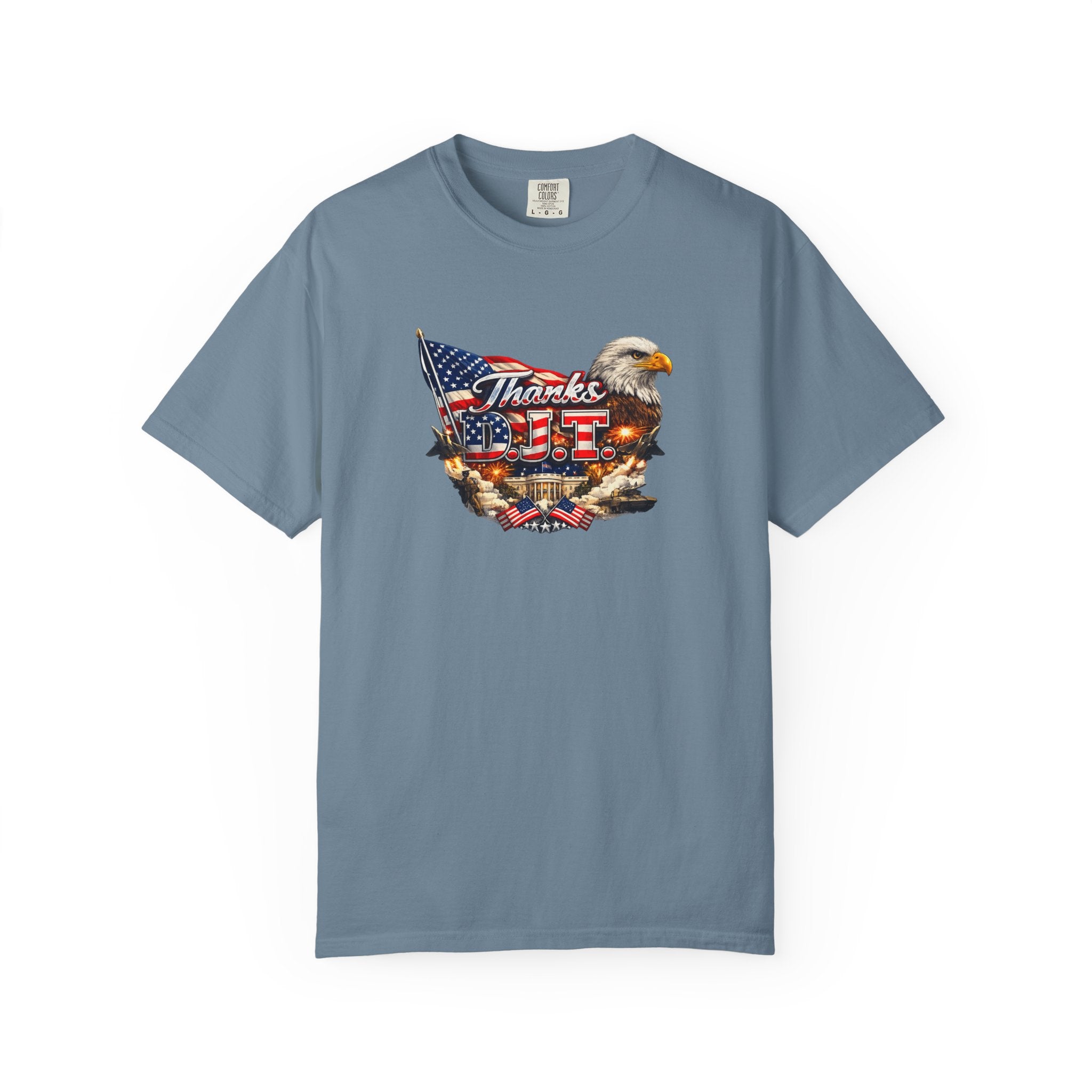 Thanks D.J.T Patriotic Eagle Shirt American Flag Graphic Tee USA Pride Freedom T-Shirt Patriotic Gift 7 colors 100% cotton