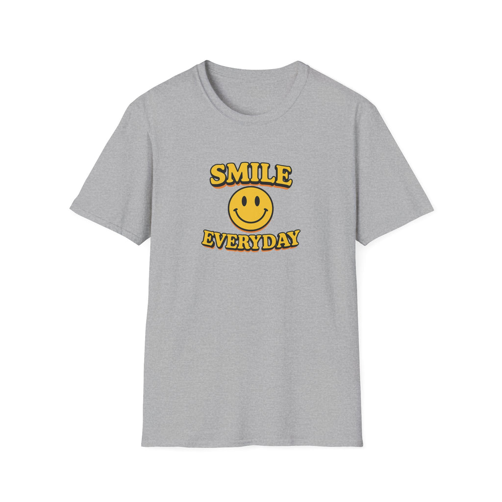 Smile Everyday Retro Tee Happy Vibes Shirt Positive Quote Graphic Tee Feel-Good Aesthetic Shirt 5 colors 100% cotton